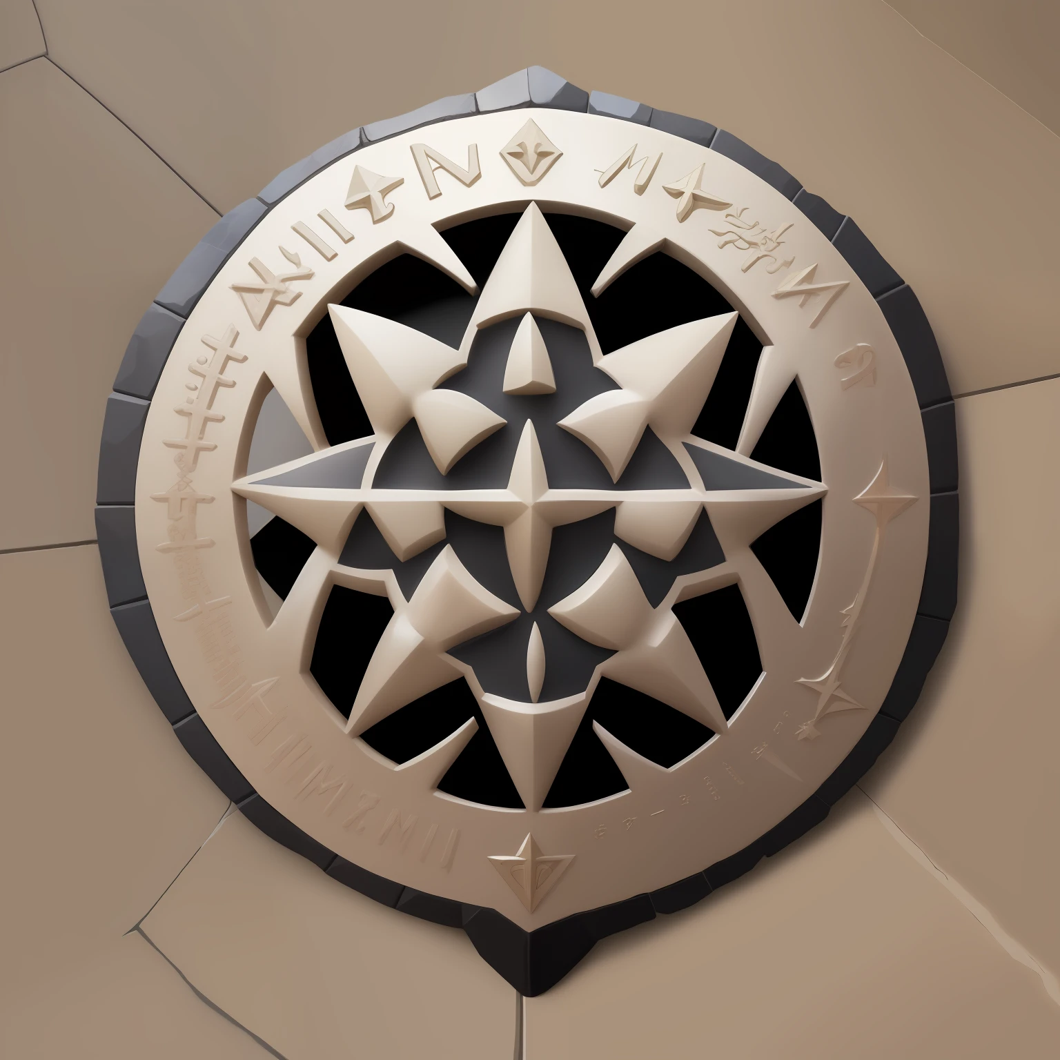 Sigilum enochian piedra maranini pentagrama sol cruz runas