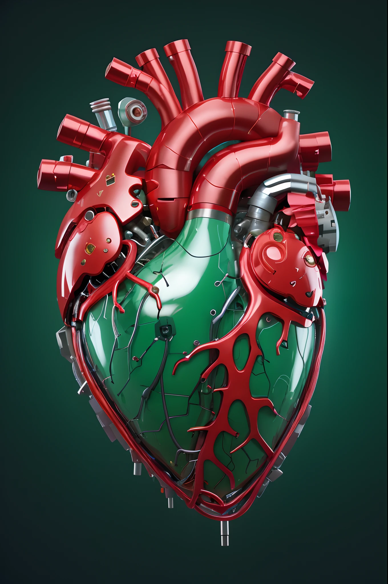 a close up of a heart with a bunch of wires attached to it, mechanical heart in center, neon heart reactor, connected to heart machines, human heart, real heart, 3d model of a human heart, heart effects, real heart!, glass sculpture of a heart, sci - fi biomechanical, anatomically correct heart, anatomical heart, rendered in keyshot