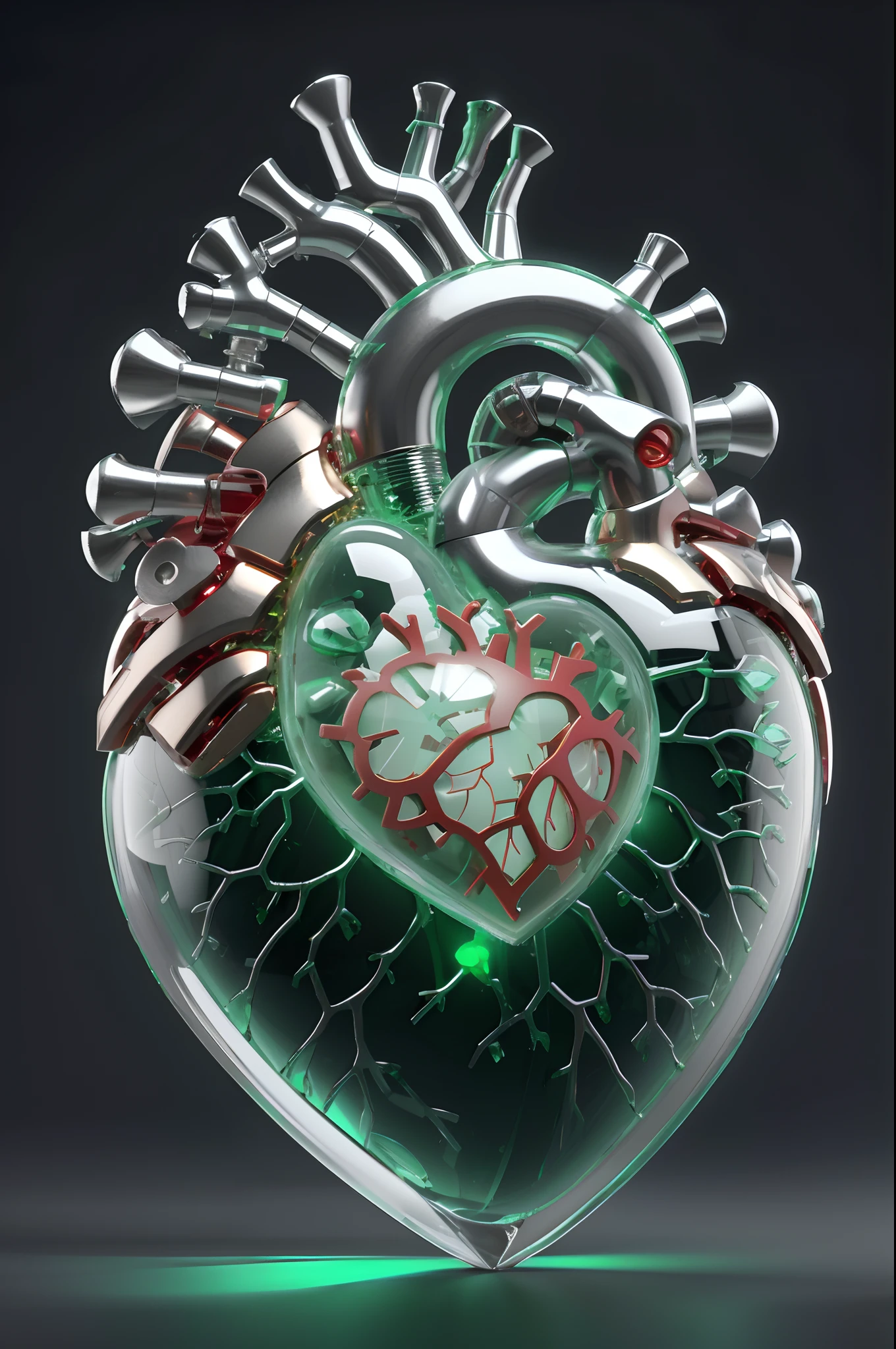 a close up of a heart with a bunch of wires attached to it, mechanical heart in center, neon heart reactor, connected to heart machines, human heart, real heart, 3d model of a human heart, heart effects, real heart!, glass sculpture of a heart, sci - fi biomechanical, anatomically correct heart, anatomical heart, rendered in keyshot