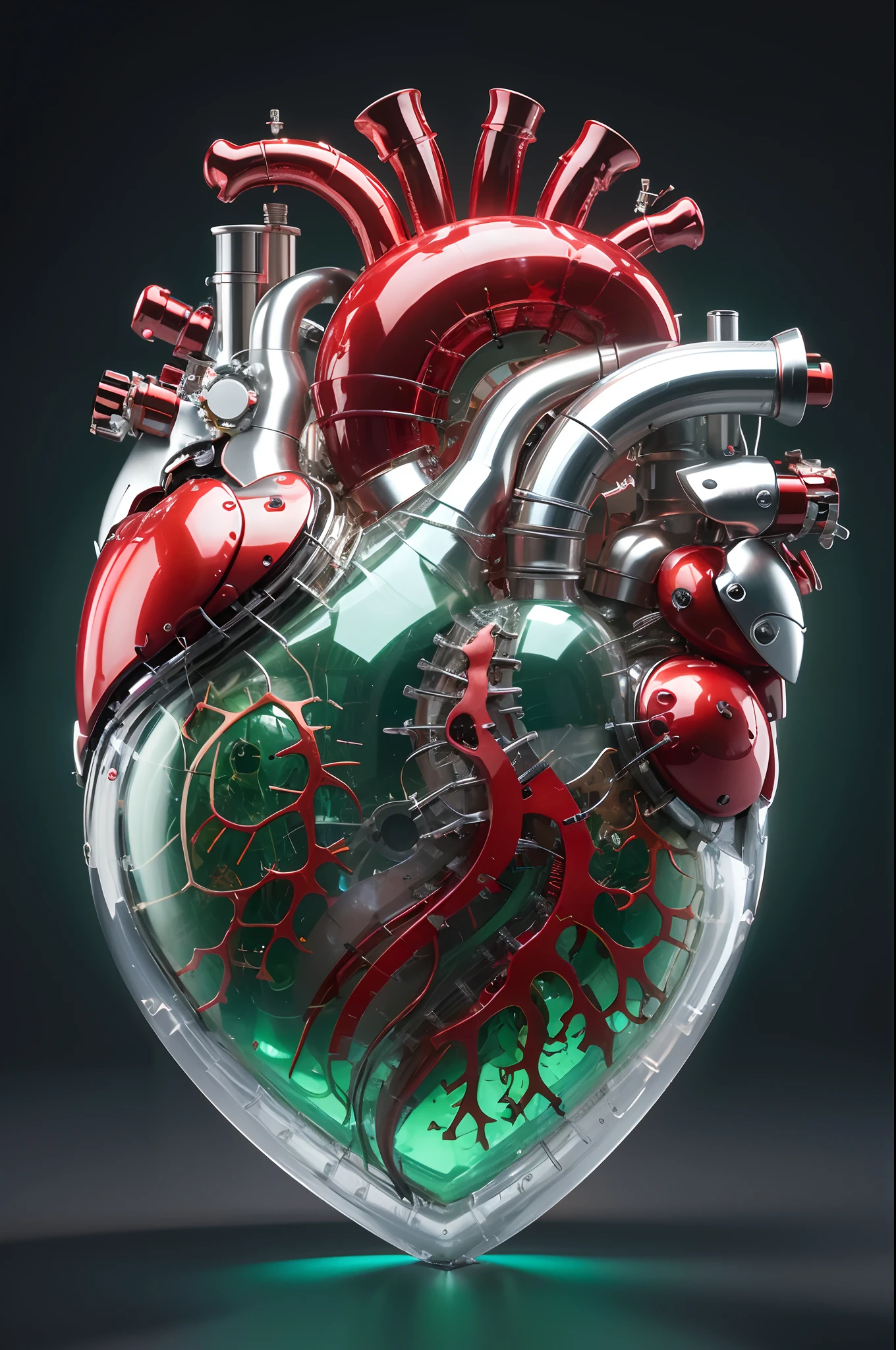 a close up of a heart with a bunch of wires attached to it, mechanical heart in center, neon heart reactor, connected to heart machines, human heart, real heart, 3d model of a human heart, heart effects, real heart!, glass sculpture of a heart, sci - fi biomechanical, anatomically correct heart, anatomical heart, rendered in keyshot
