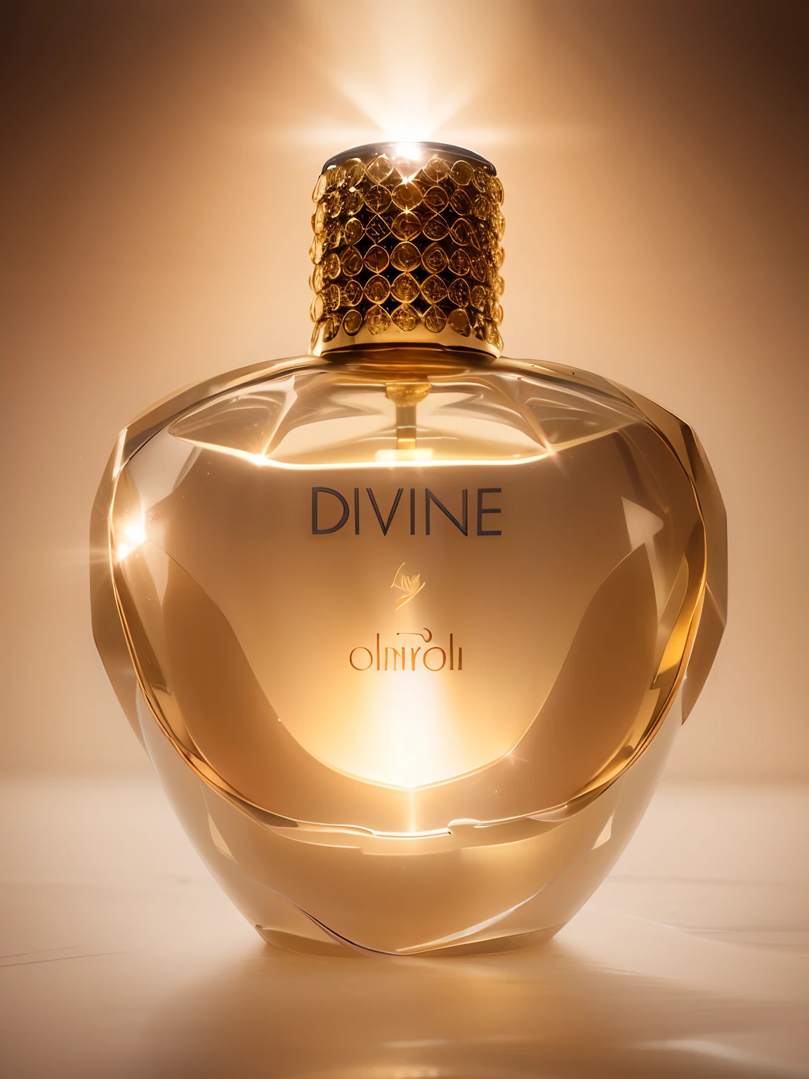 a close up of a bottle of perfume with a gold cap, divine, divine goddess, divine render, the divine feminine, divinity, divine light, divine god, divine being, divinity detailed, divine proportion, divine lighting, girih, djinn, divine details, bright divine lighting, divine background, divayth fyr, divine work, perfume