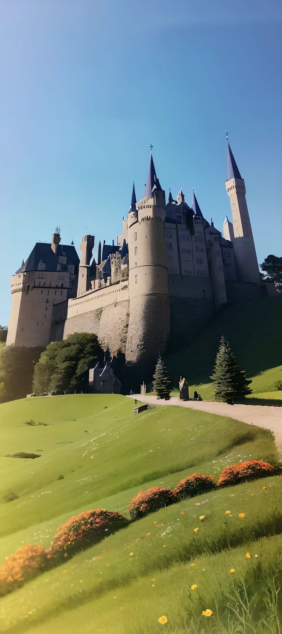 there is a large castle with a tower on top of it, a medieval castle, walking in a castle, old castle, a medieval keep, medieval castle, castle on the background, castle in background, the castle, located in a castle, castle in the background, transylvanian castle, gothic castle in background, сastle on the rock