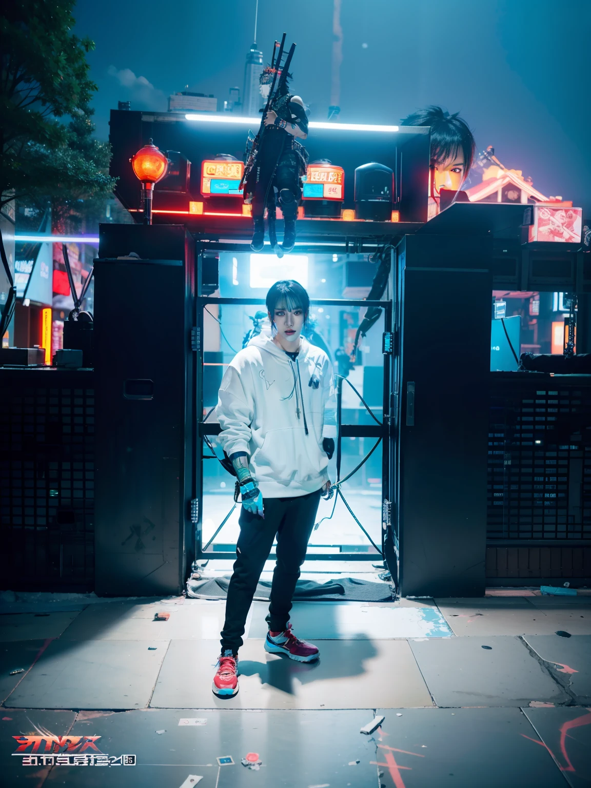 Cyberpunk, handsome boy, realistic face