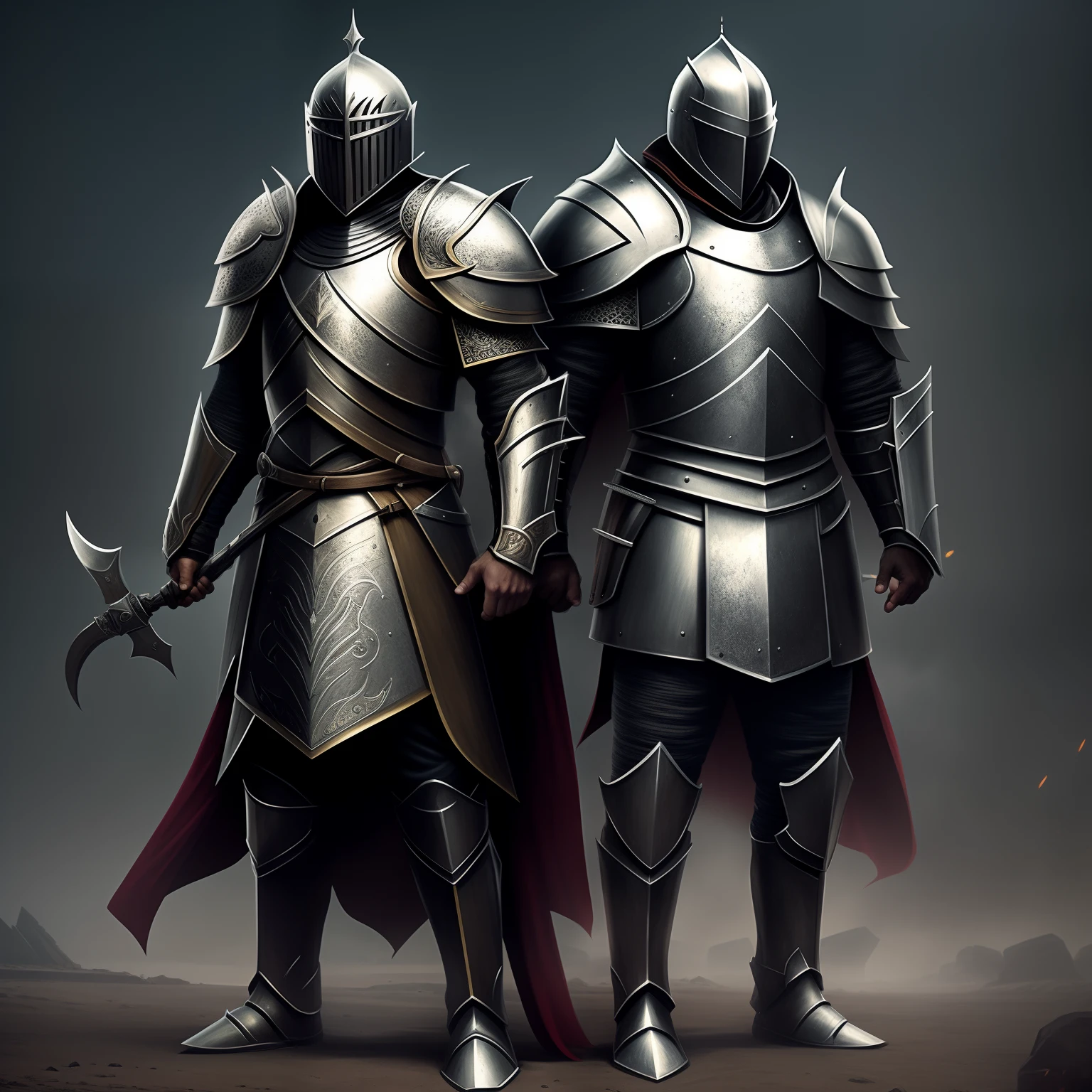 Knights in armor, concept art, 4k