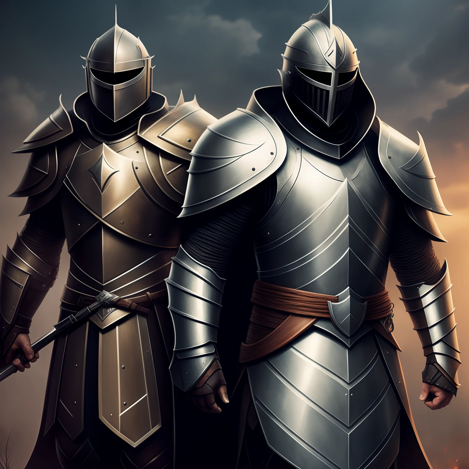 Knights in armor, concept art, 4k