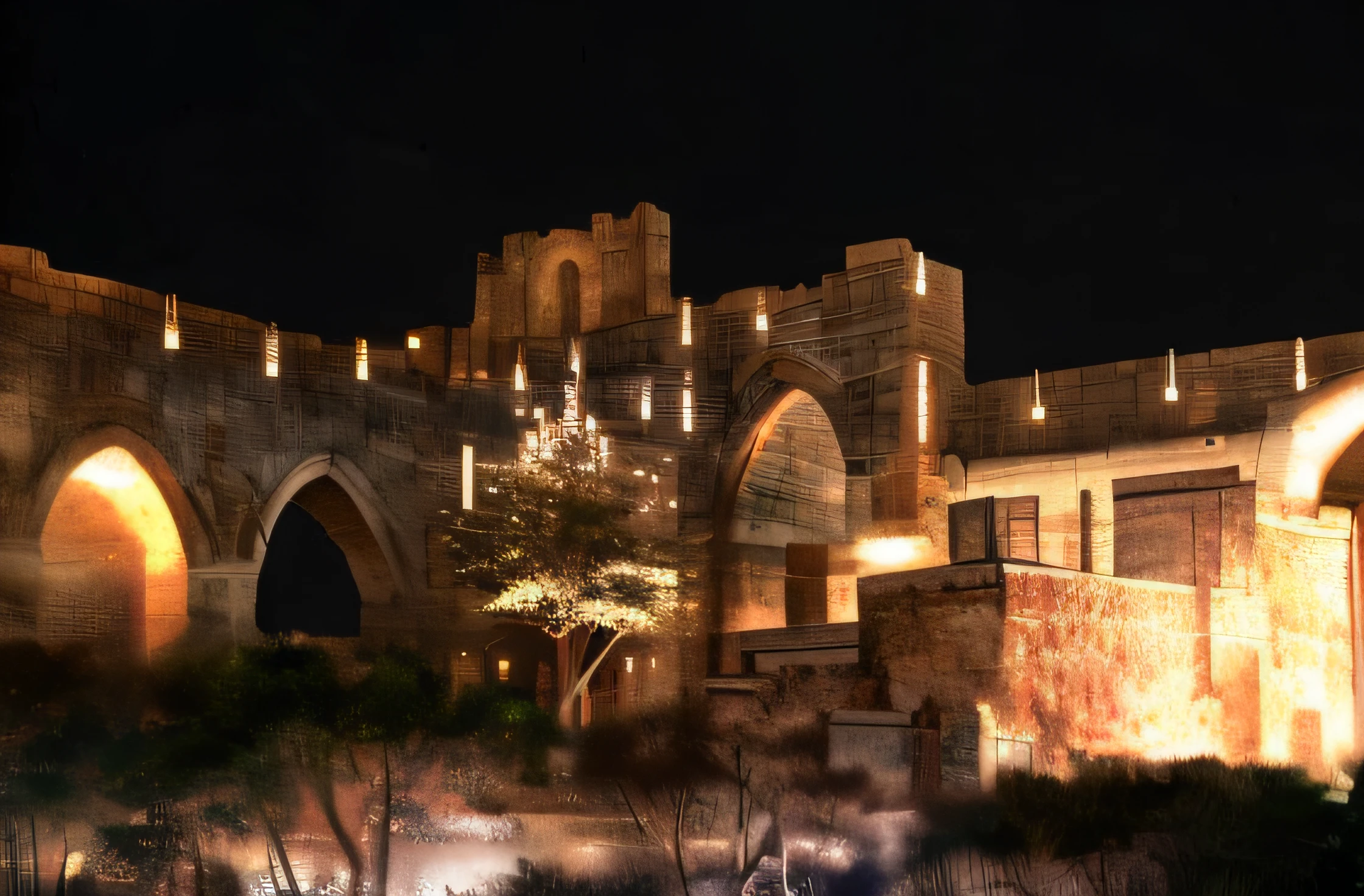 Night in the ancient city of Israel