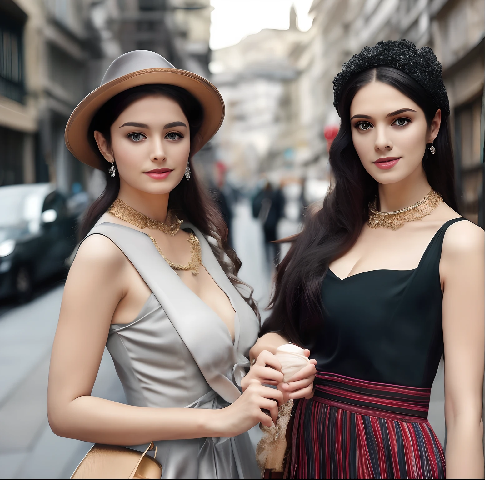 Classical beauties loom in the streets showing their