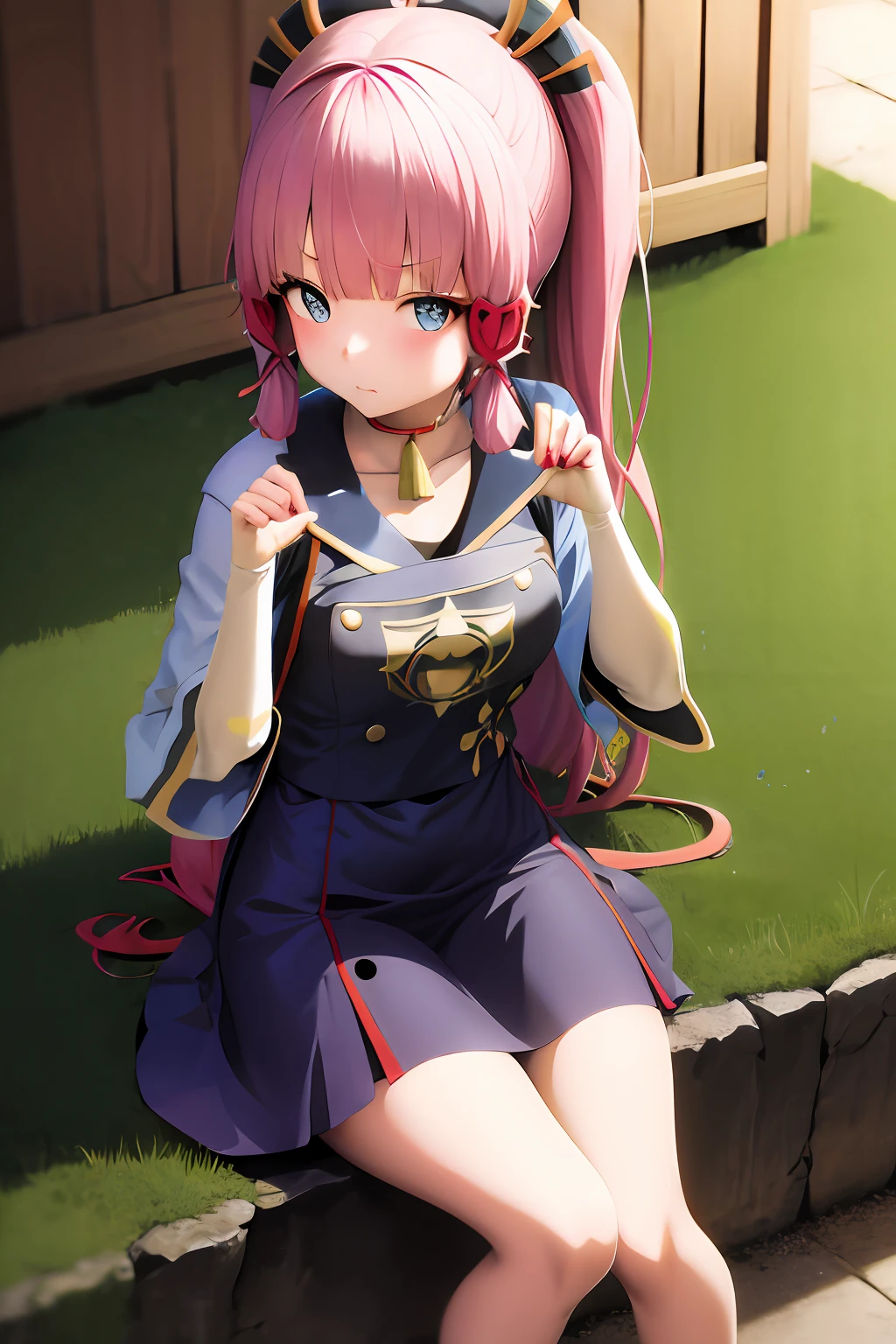 Anime girl, red haired , and peeing