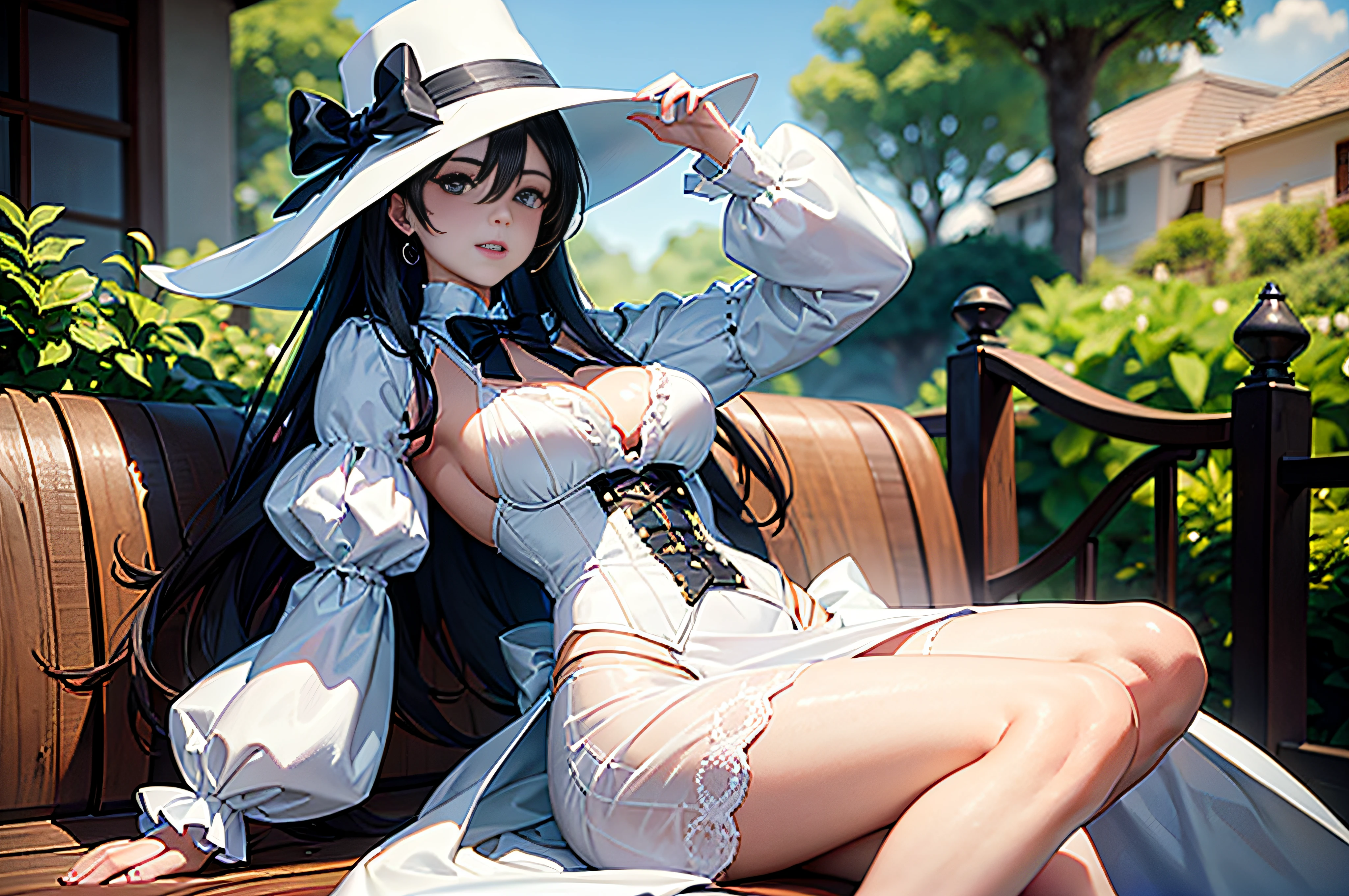 22-year-old woman in white Victorian hat: de Copa Steampunk