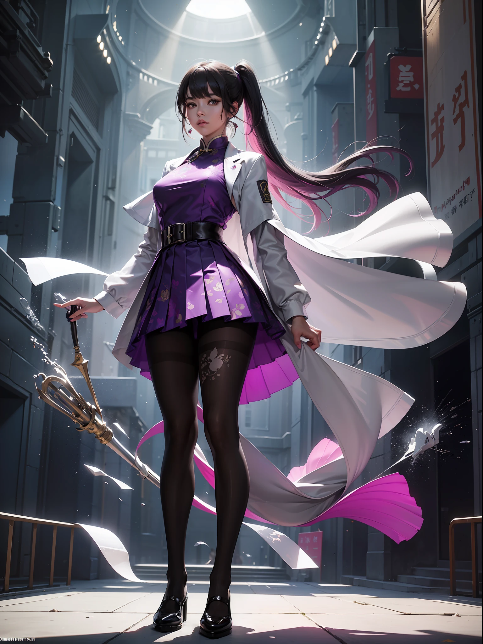 (full body:1.5)，(1girl:1.3),(looking at viewer:1.4)，(anatomy correct:1.3)，(In the paradise of the day:1.3),(Wearing Very thick Printed Pantyhose and chinese JK Student Dress Printed Pleated Skirt and JK uniform leather shoes，and a large amount of jewellery :1.3), (A high jump posture:1.3),(In pink|amarelo|blue colors|green color|red colour|white colors|black in color|purpleish color|greys|Beige|Flesh color 1.4)，,(Accurate and perfect face:1.4),(Clothing Gloss:1.25),(Skin reflection:1.25),hyper HD, Ray traching, reflective light，structurally correct, Award-Awarded, high detal, lightand shade contrast, Face lighting，cinmatic lighting, tmasterpiece, super detailing, high high quality, high detal, best qualityer, 16k，high contrast,