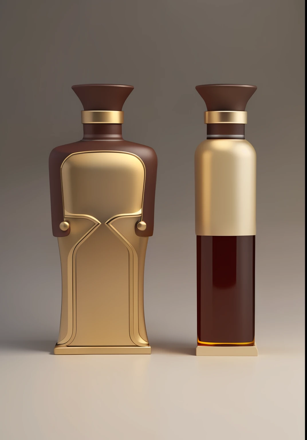 A pair of bottles,3D rendering of