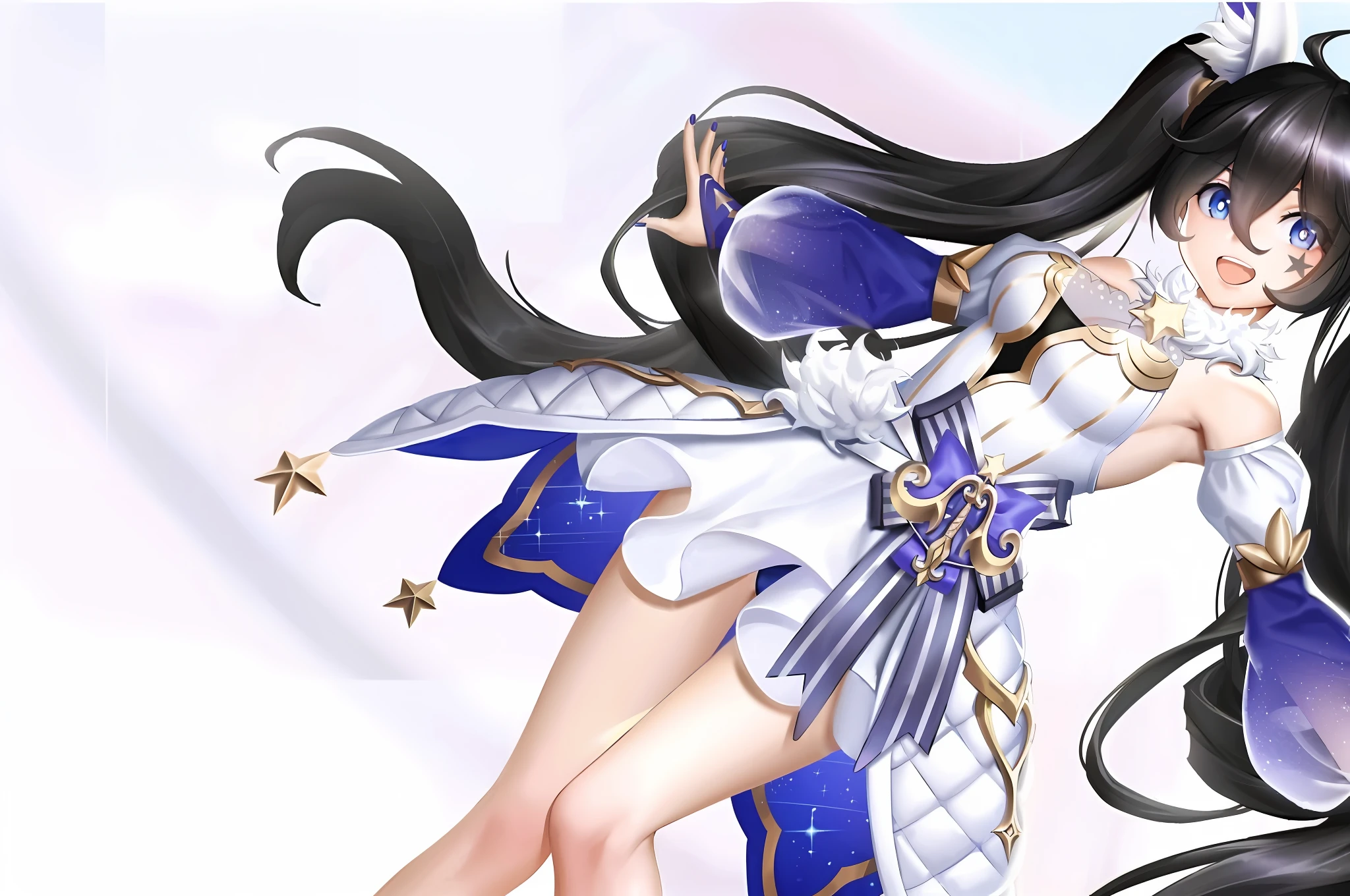 Anime girl with long black hair and blue dress holding cat, Ayaka Genshin impact, cute anime waifu in a nice dress, Anime goddess, Hestia, seraphine ahri kda, Irelia, ahri, Keqing from Genshin Impact, anime moe art style, Genshin, azur lane style, ayaka game genshin impact