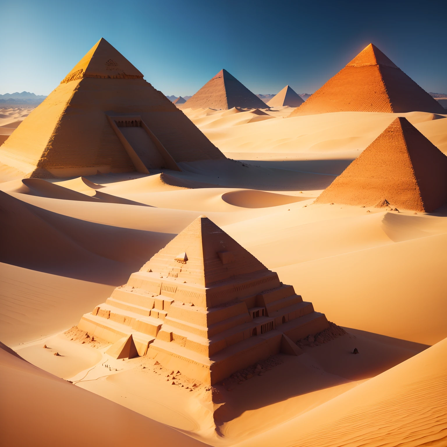 A desert，pyramid