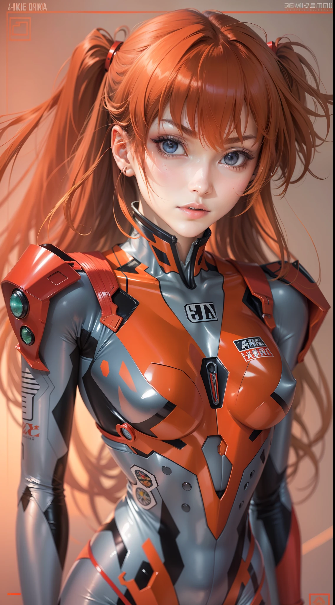 Highest image quality，exquisite facial features，asuka，Super sexy，tightsuit，EVA，Shin Evangelion