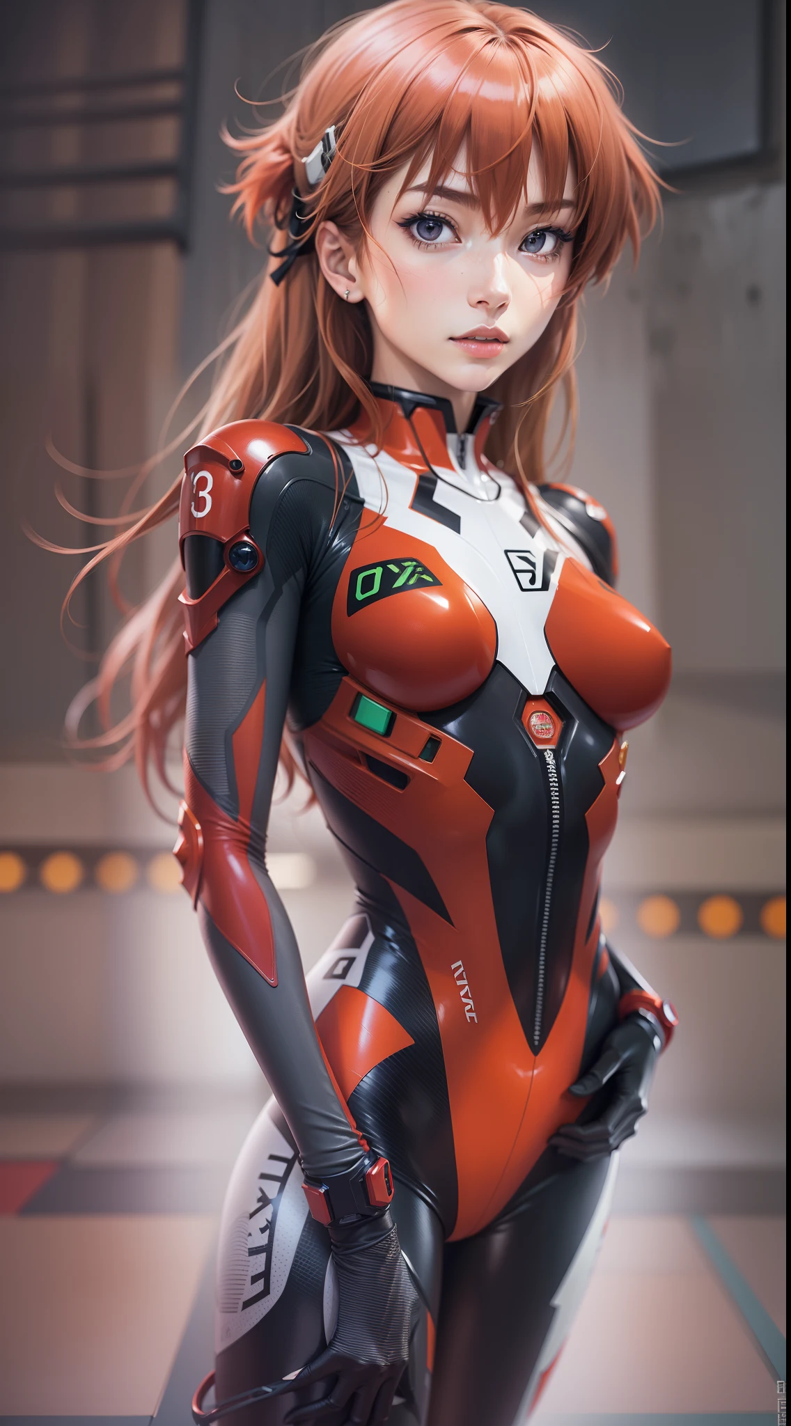 Highest image quality，exquisite facial features，asuka，Super sexy，tightsuit，EVA，Shin Evangelion