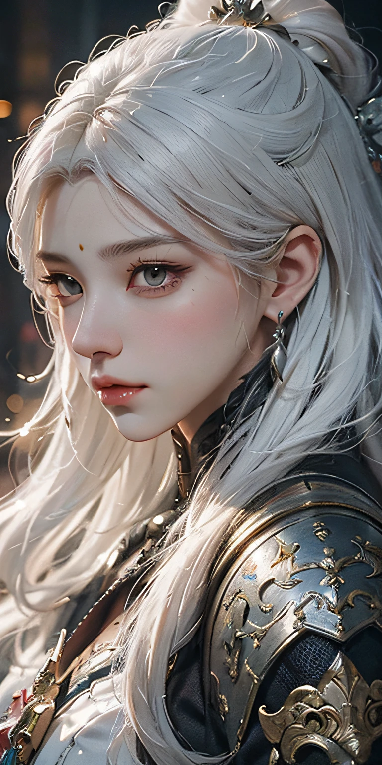 a close up of a woman with white hair and a white mask, beautiful character painting, guweiz, artwork in the style of guweiz, white haired deity, by Yang J, epic exquisite character art, stunning character art, by Fan Qi, by Wuzhun Shifan, guweiz on pixiv artstation