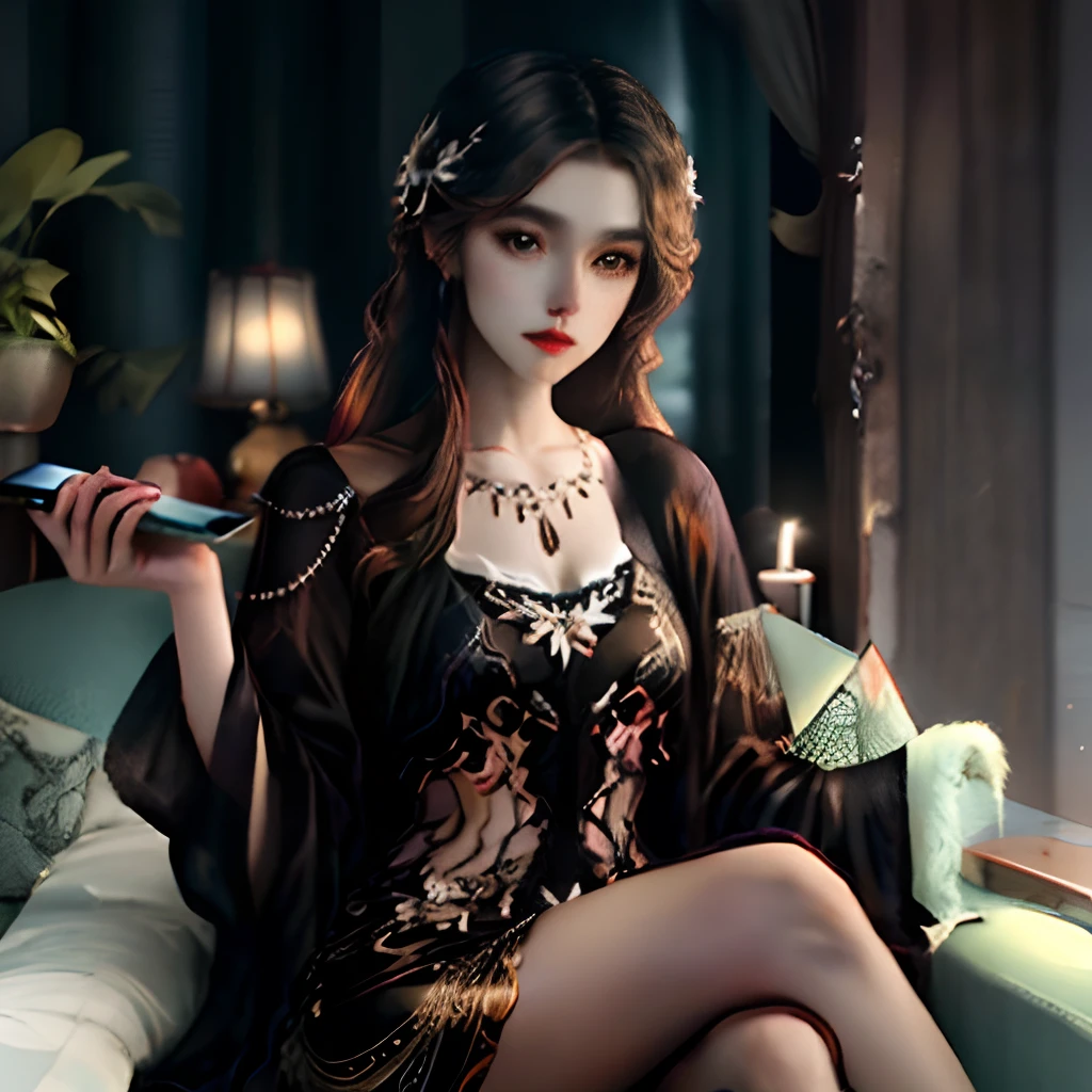Beauty black silk long legs