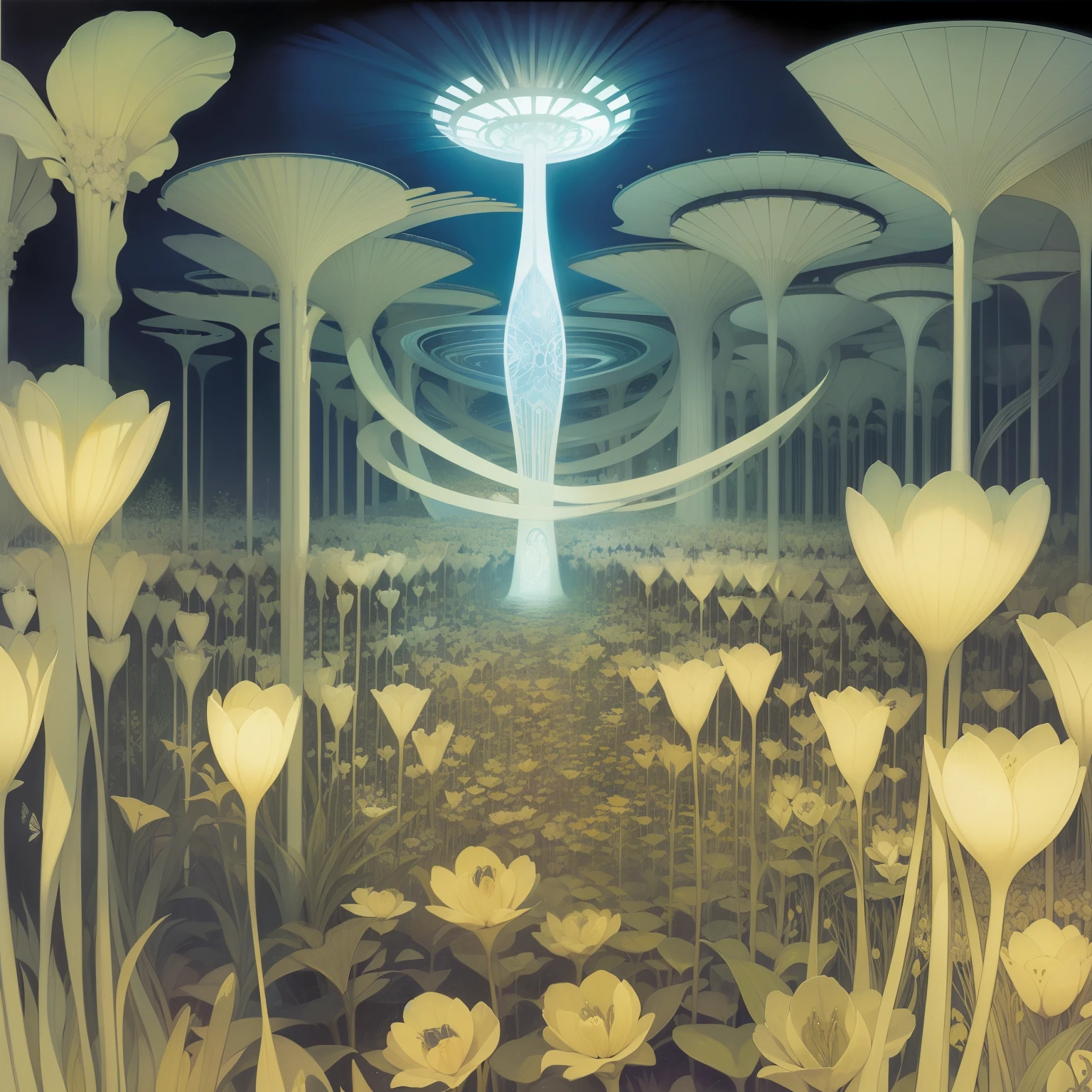 Kay Nielsen wonders strange Whimsical absurderes fanciful Sci-Fi Fantasy giant squid secret room Prism pupil magnet Divine Machine Tulip fields