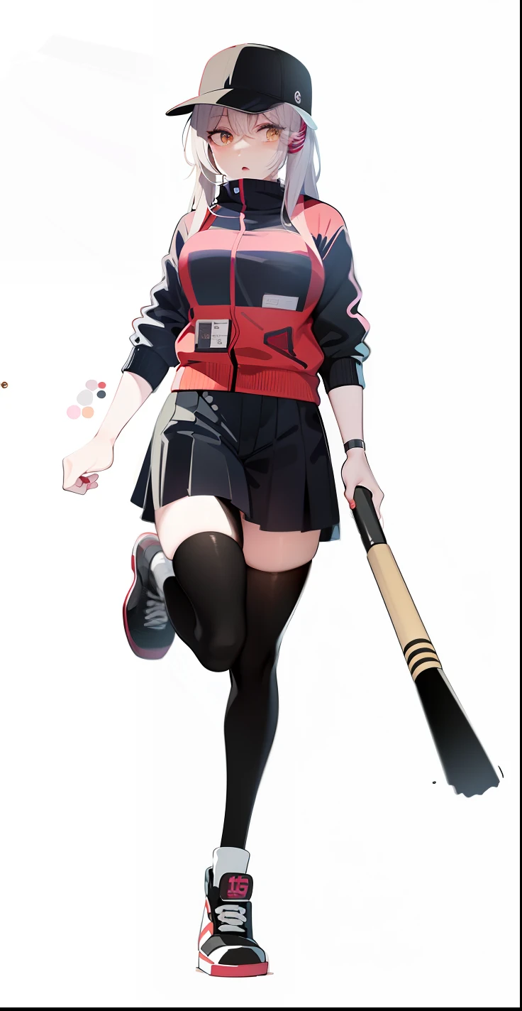 Anime girl with baseball bat and baseball cap, yayoi kasuma, Female protagonist 👀 :8, gapmoe yandere, hyuga hyuga, Junko Enoshima, Kantai collection style, makoto kano, made with anime painter studio, inspired by Sōtarō Yasui, Female protagonist, Marin Kitagawa fanart