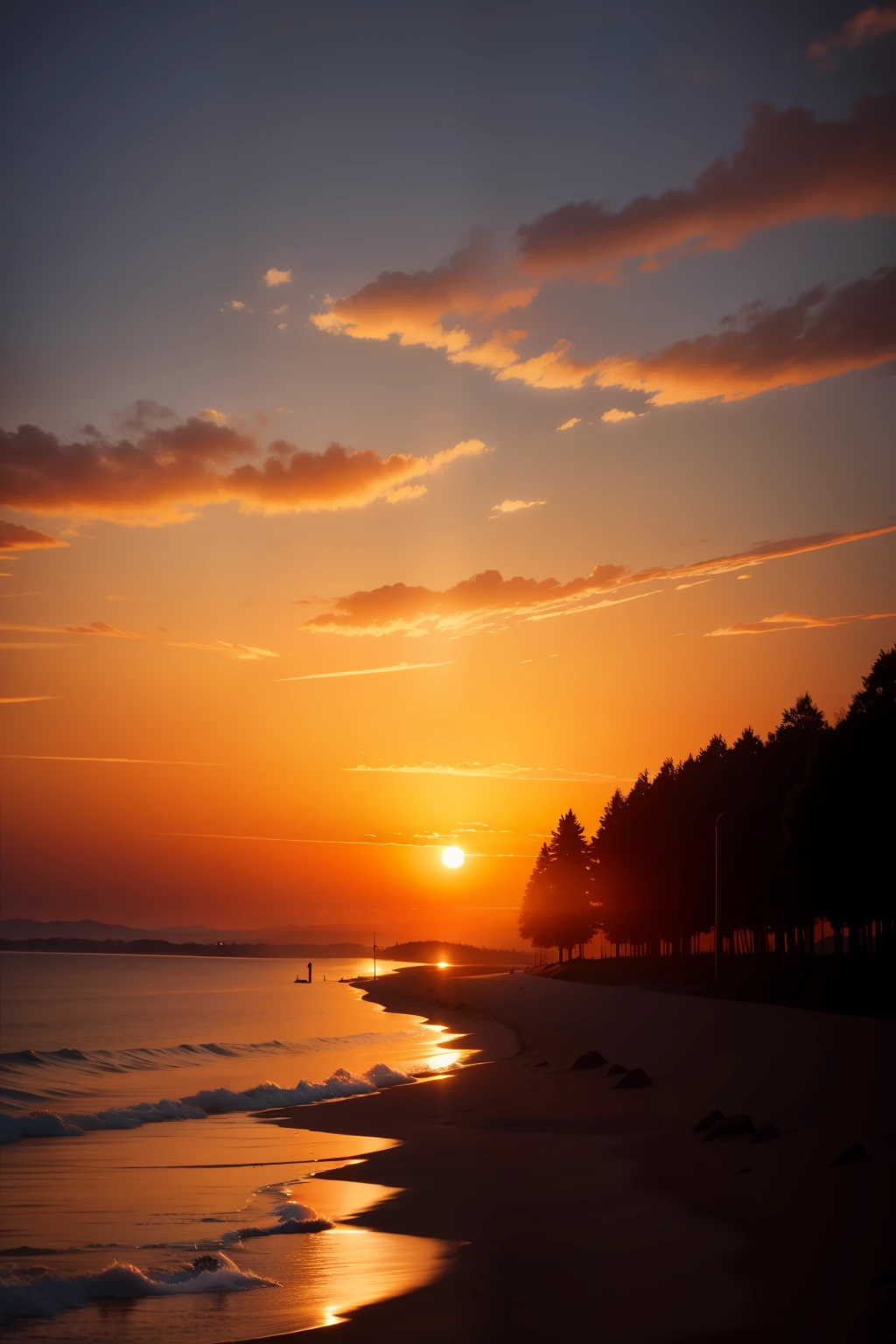 the setting sun