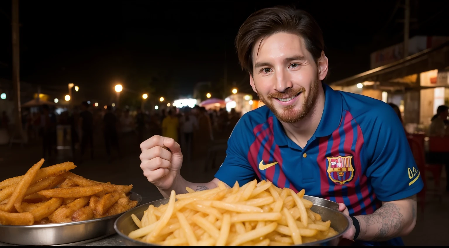 Messi visit Cambodia and eat street food
