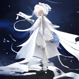 A close-up of a boy with a sword in a white dress，a character portrait by Yang J，CGsociety's popular Guvitz style artwork，Fantasy Guwiz characters，Beautiful character painting，White Hanfu flowing robe，full-body wuxia，Epic and beautiful character art，Amazingly beautiful male assassin