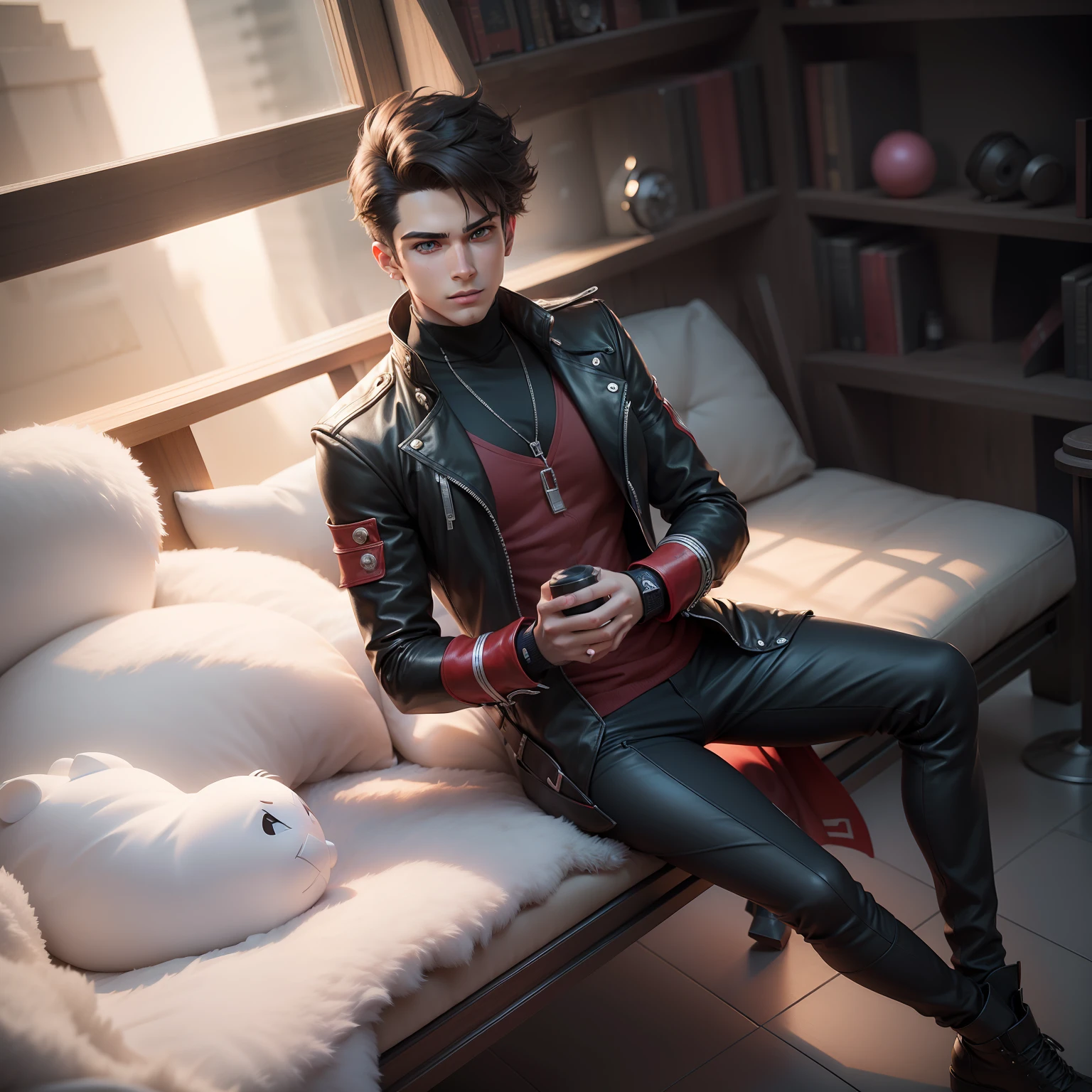Give the remove background and the cool handsome 3D boy and sweet a girl with the boy for play mobile game for attitude get the professional photo