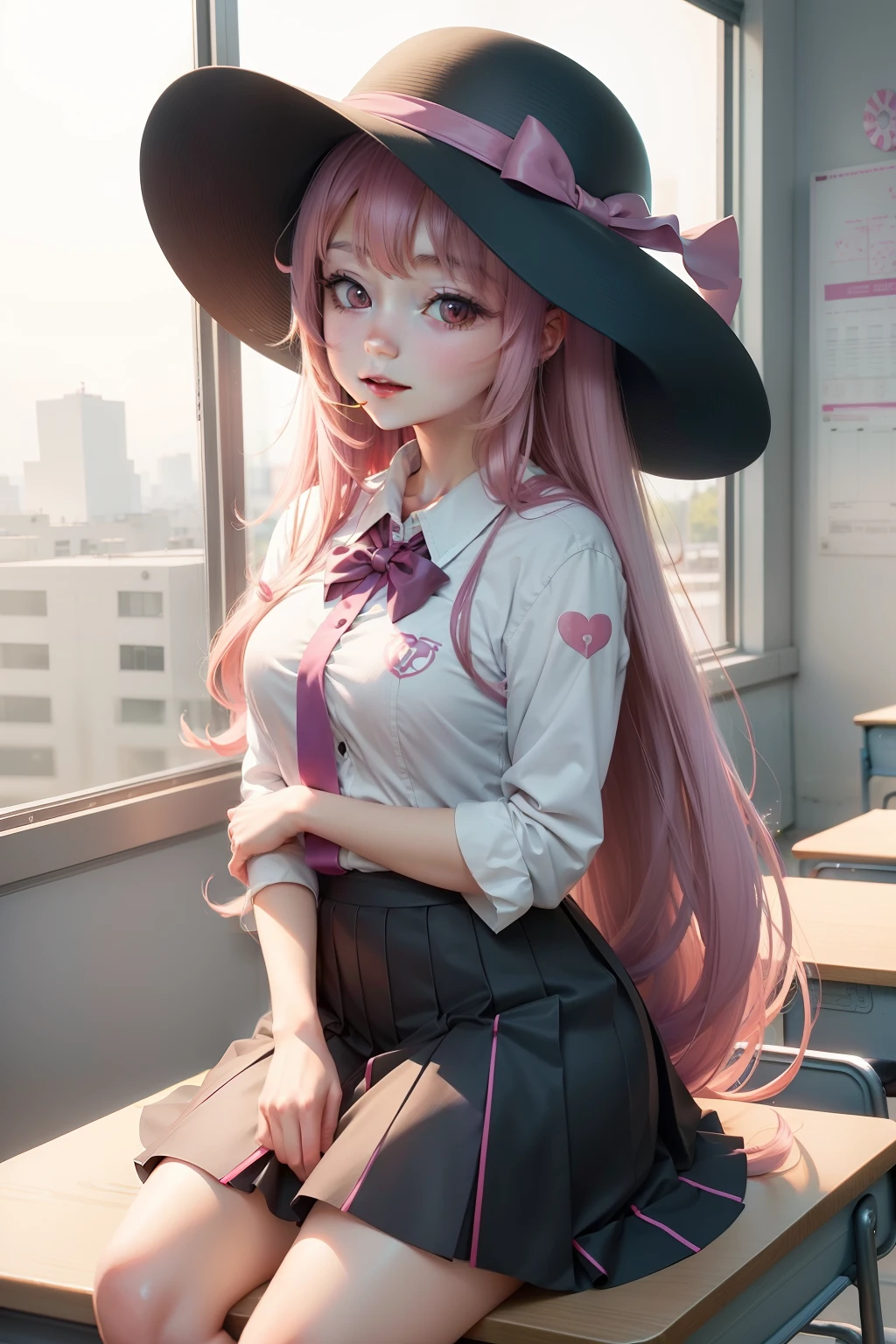 Anime girl wearing hat and lollipop in classroom, Beautiful Anime High School Girls, anime visual of a cute girl, Cute anime girl, Anime girl with long hair, An anime girl, pretty anime girl, up of young anime girl, portrait of cute anime girl, Cute anime girl portrait, attractive anime girls, portrait anime girl, Portrait of an anime girl