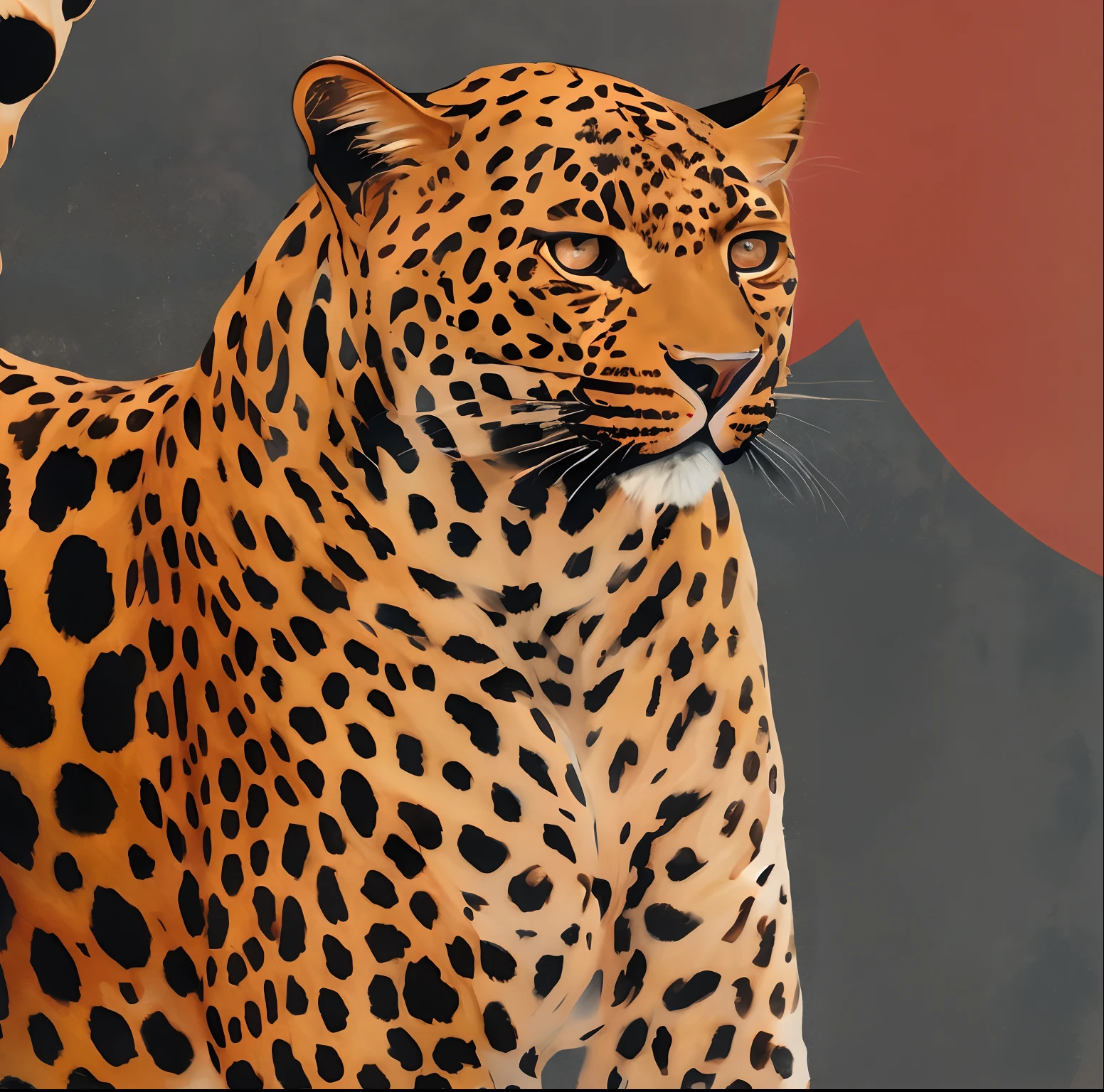 Two-dimensional leopard woman