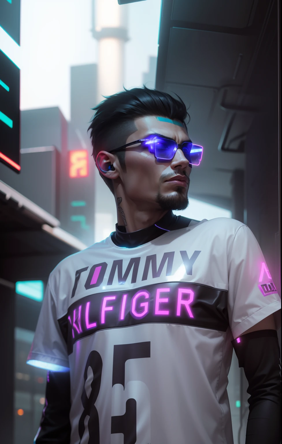 Keep face real, cyber punk look