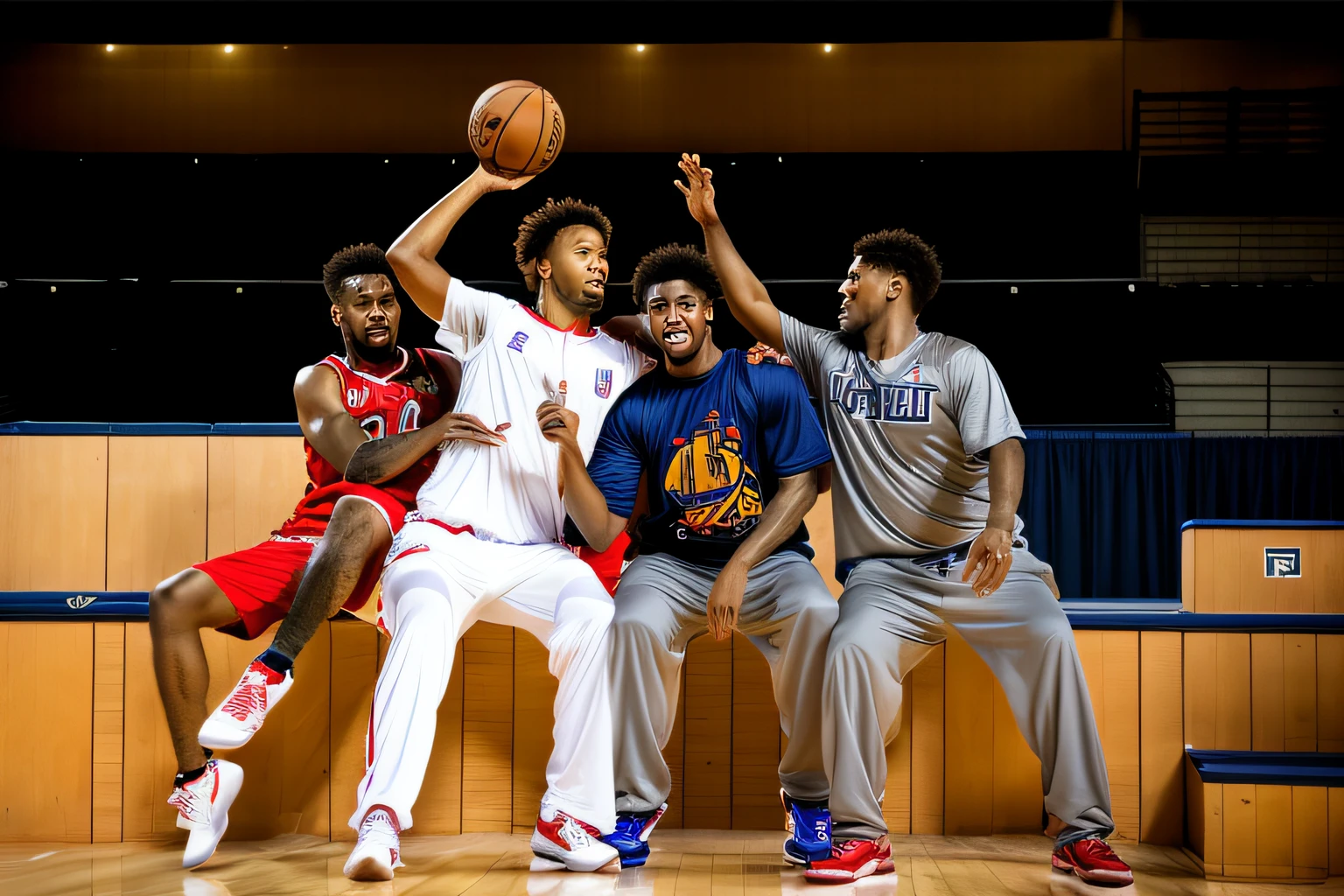nba,basketball ball,Stadium,ember,dunking,Partition clasp,spotlight lights,muscline,Team uniforms,defend