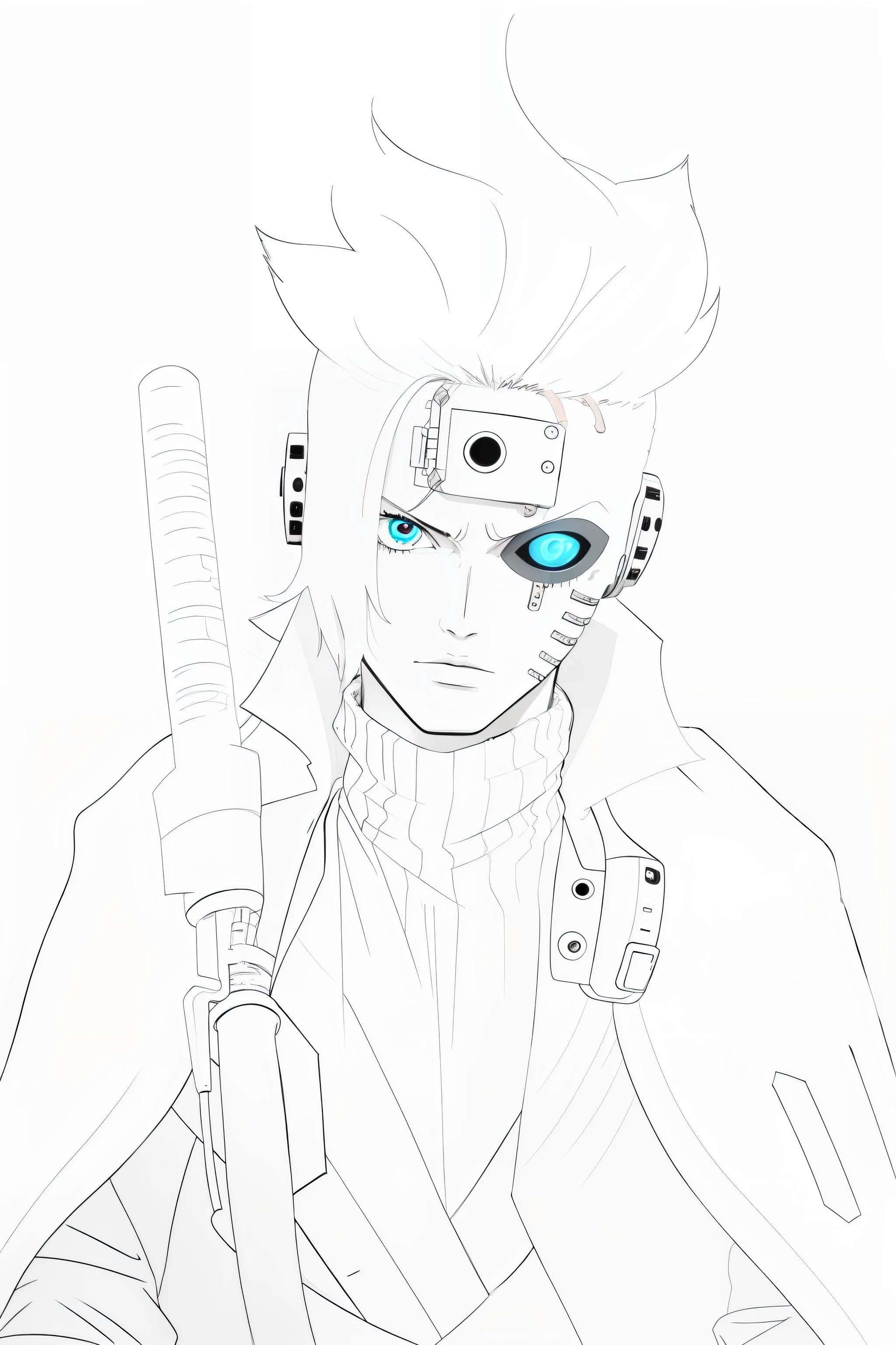 cyber punk perssonage,Junior Cyberpunk,one-eyed,