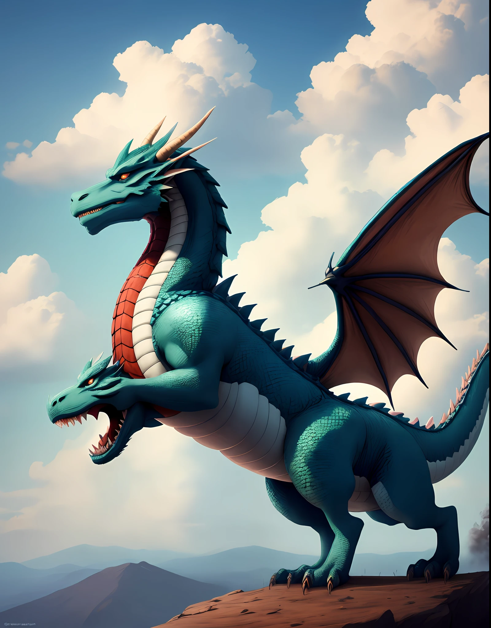 The dragon hides in the clouds