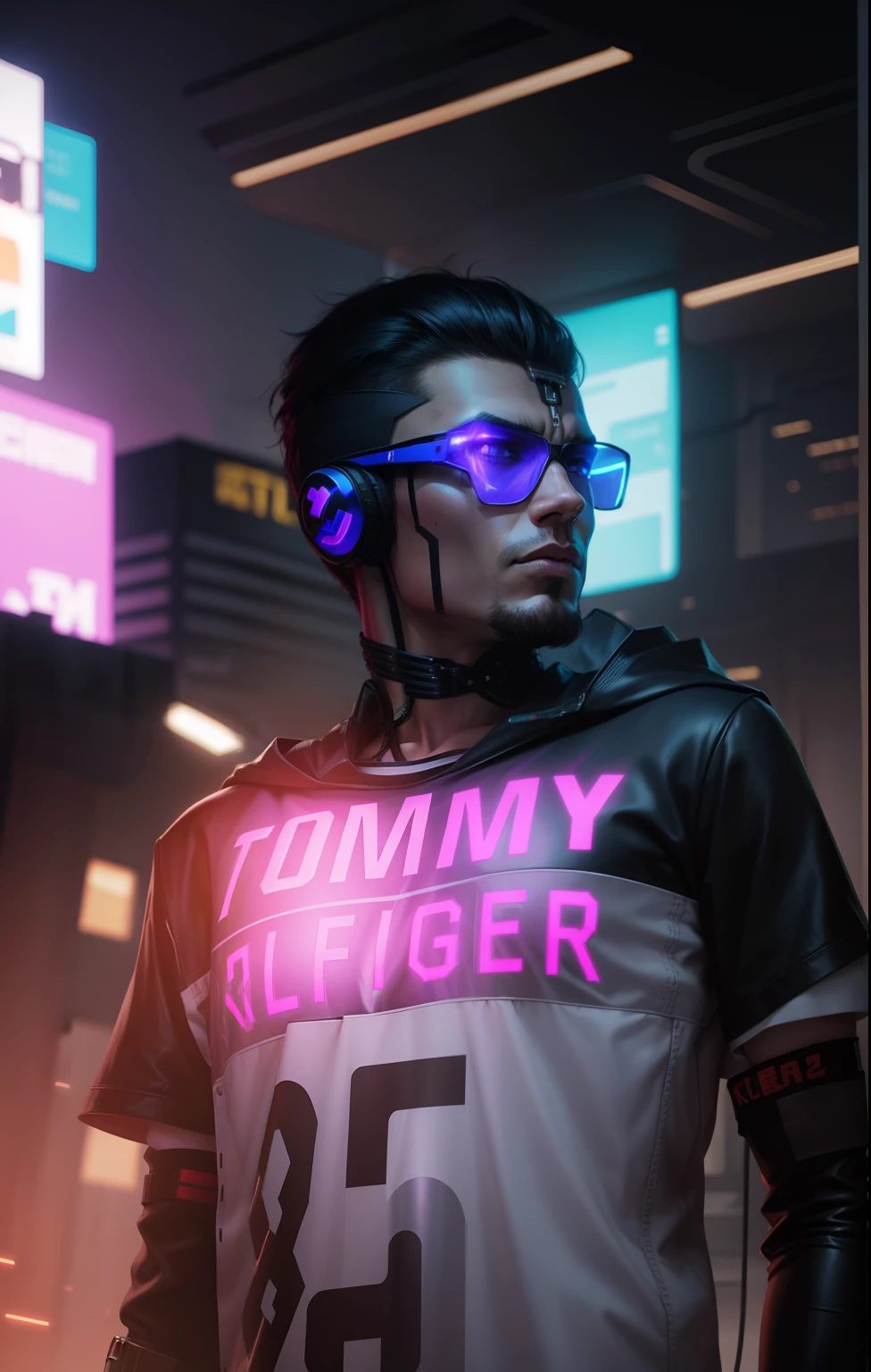 Keep face real, cyber punk look