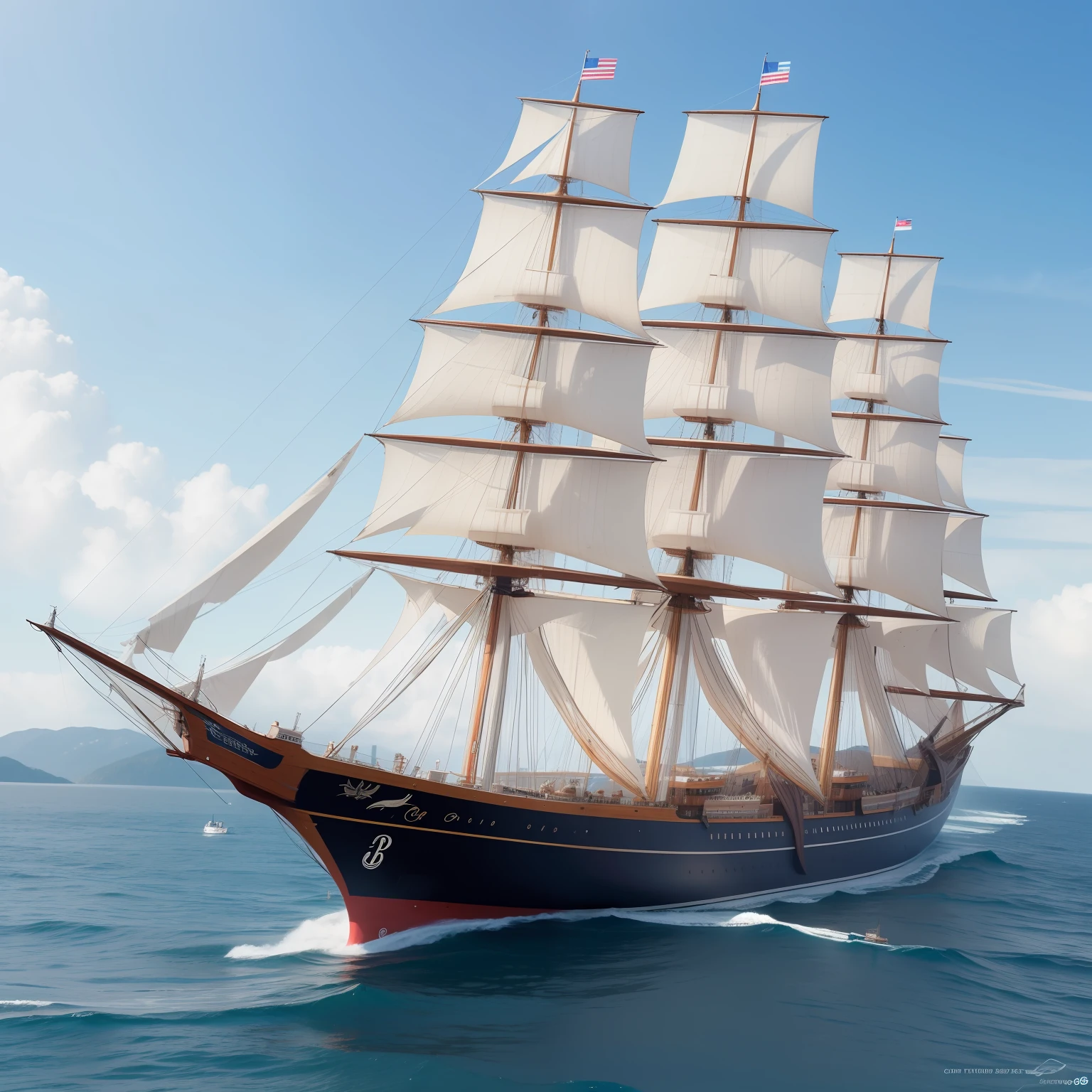 Clipper ship, concept art, 4k