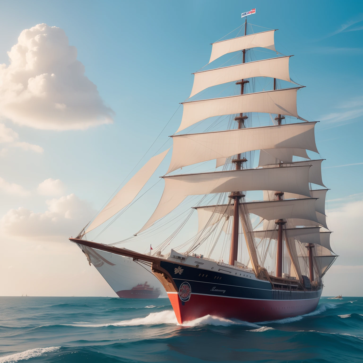 Clipper ship, concept art, 4k