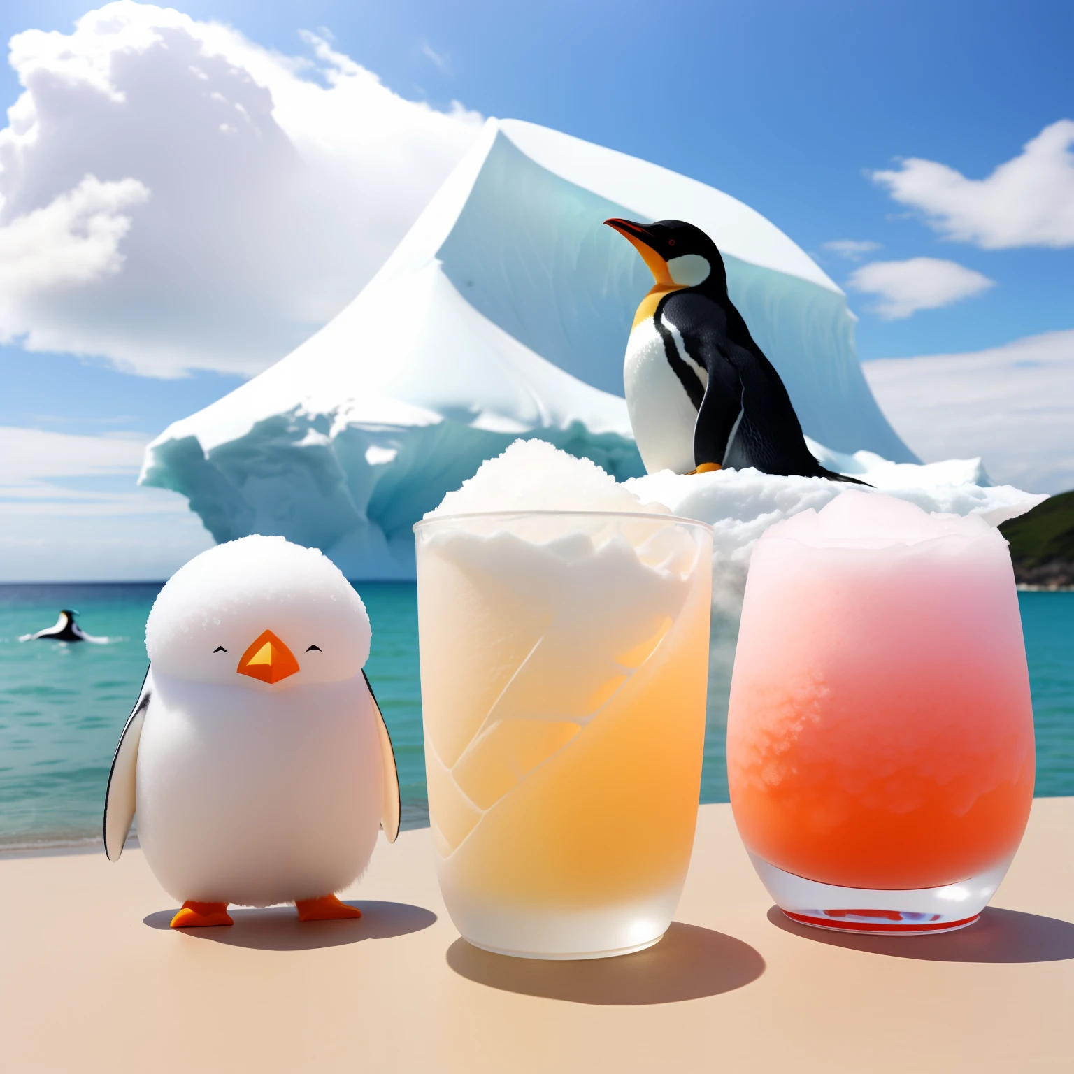 penguin、夏天、iceberg、shave ice