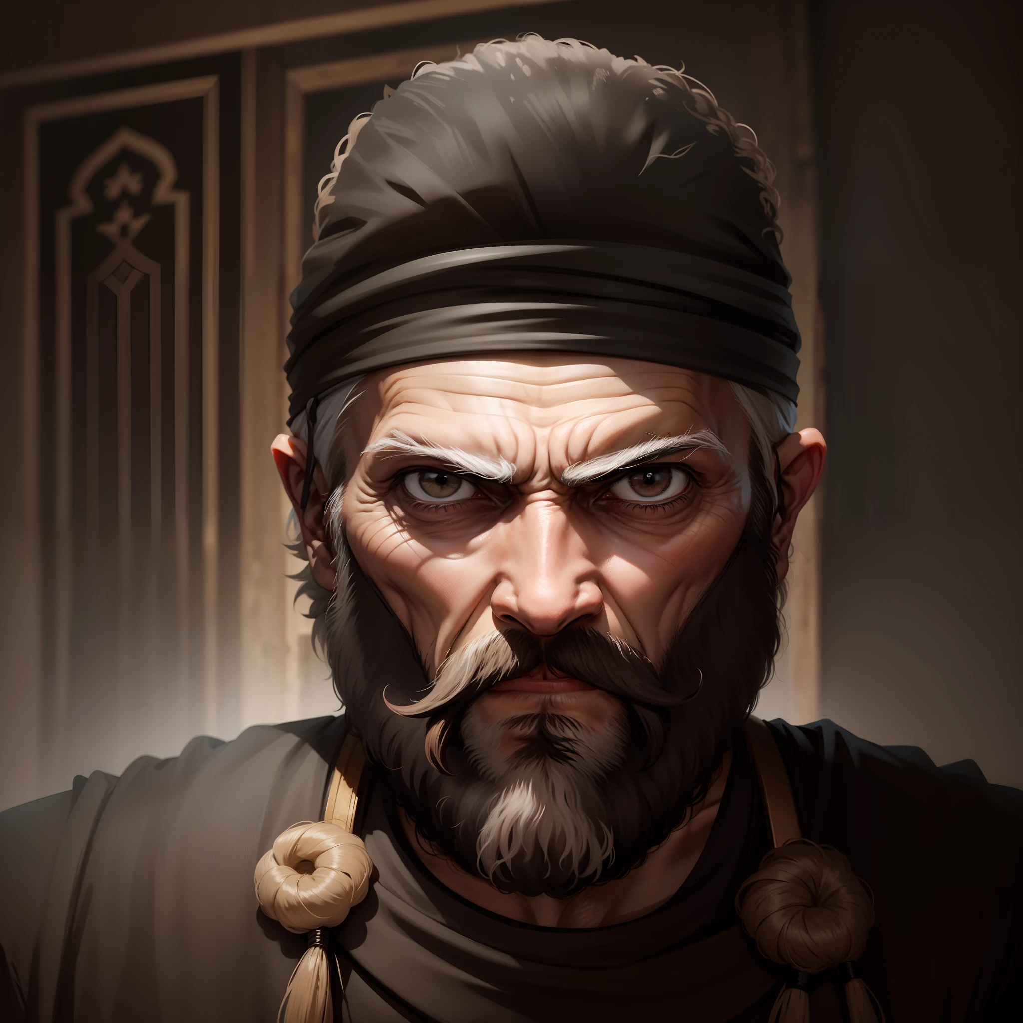 old man with a long beard like in stoic times