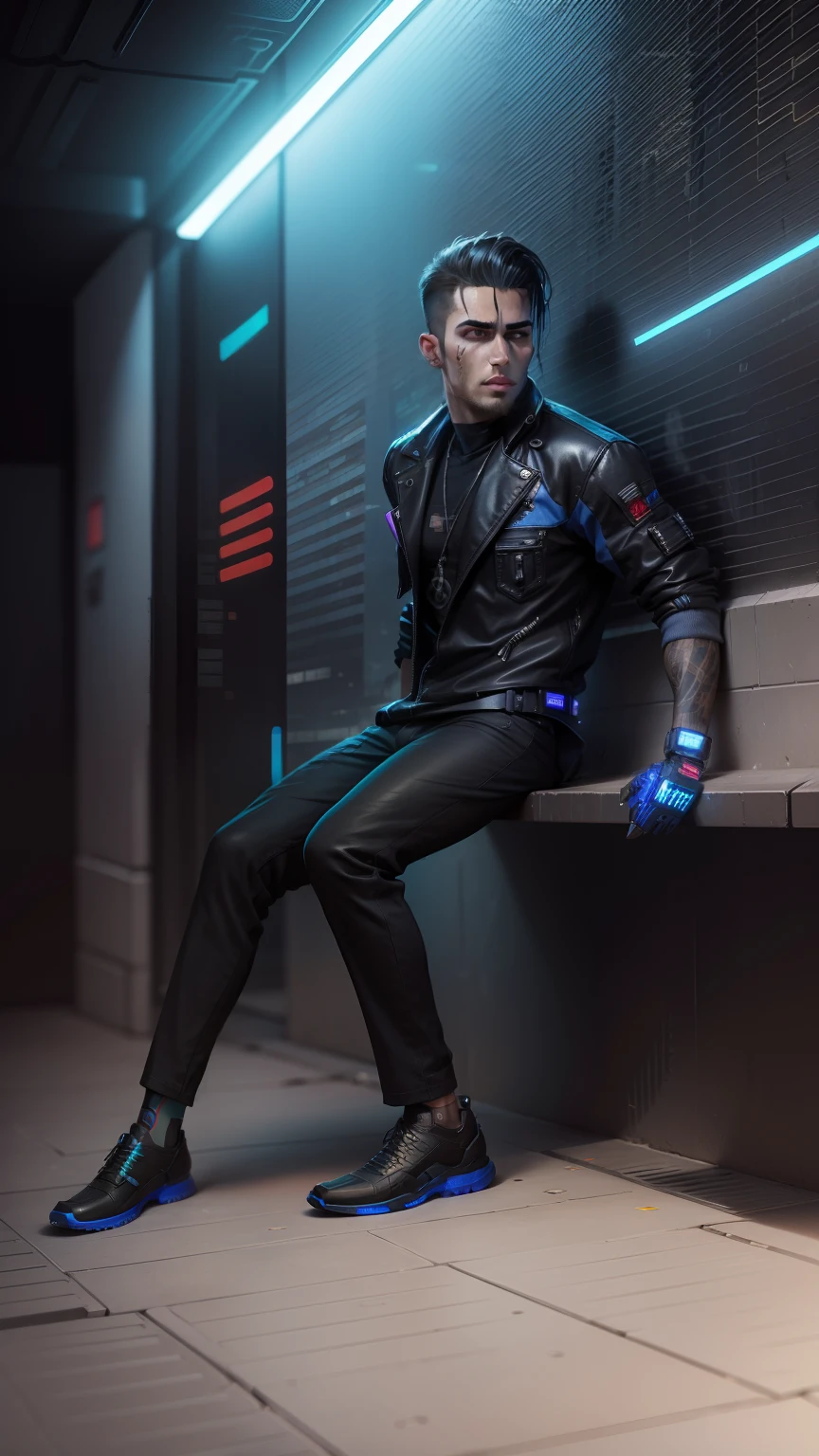 Change background cyberpunk handsome boy, realistic face, 8k, ultra realistic,