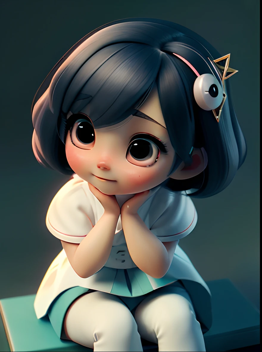 There was a girl sitting in a pile of presents, cute 3 d render, render of a cute 3d anime girl, lovely digital painting, anime styled 3d, Kawaii realistic portrait, 3 d render stylized, Cute detailed digital art, 3 D rendering character art 8 K, Realistic anime 3 D style, kawaii hq render, soft 3d render