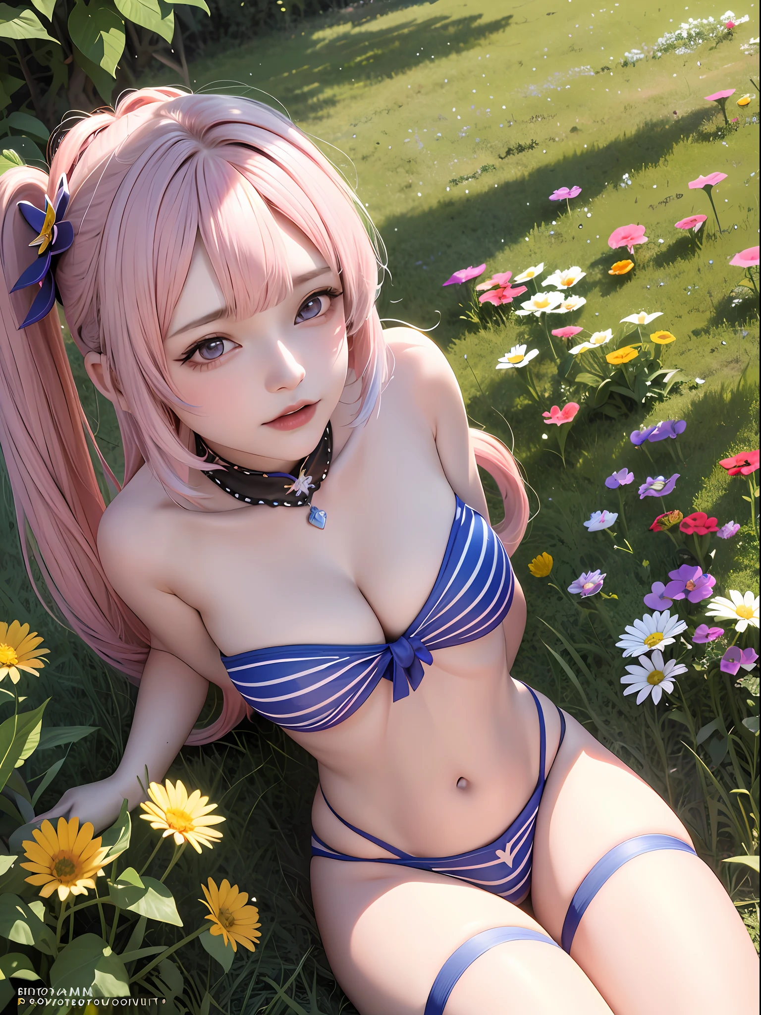 ultra high res, (photorealistic:1.4), raw photo,16K, (solo,1girl,loli:1.2), Flower field, flower, butterfly, kokomidef, kokomirnd,
