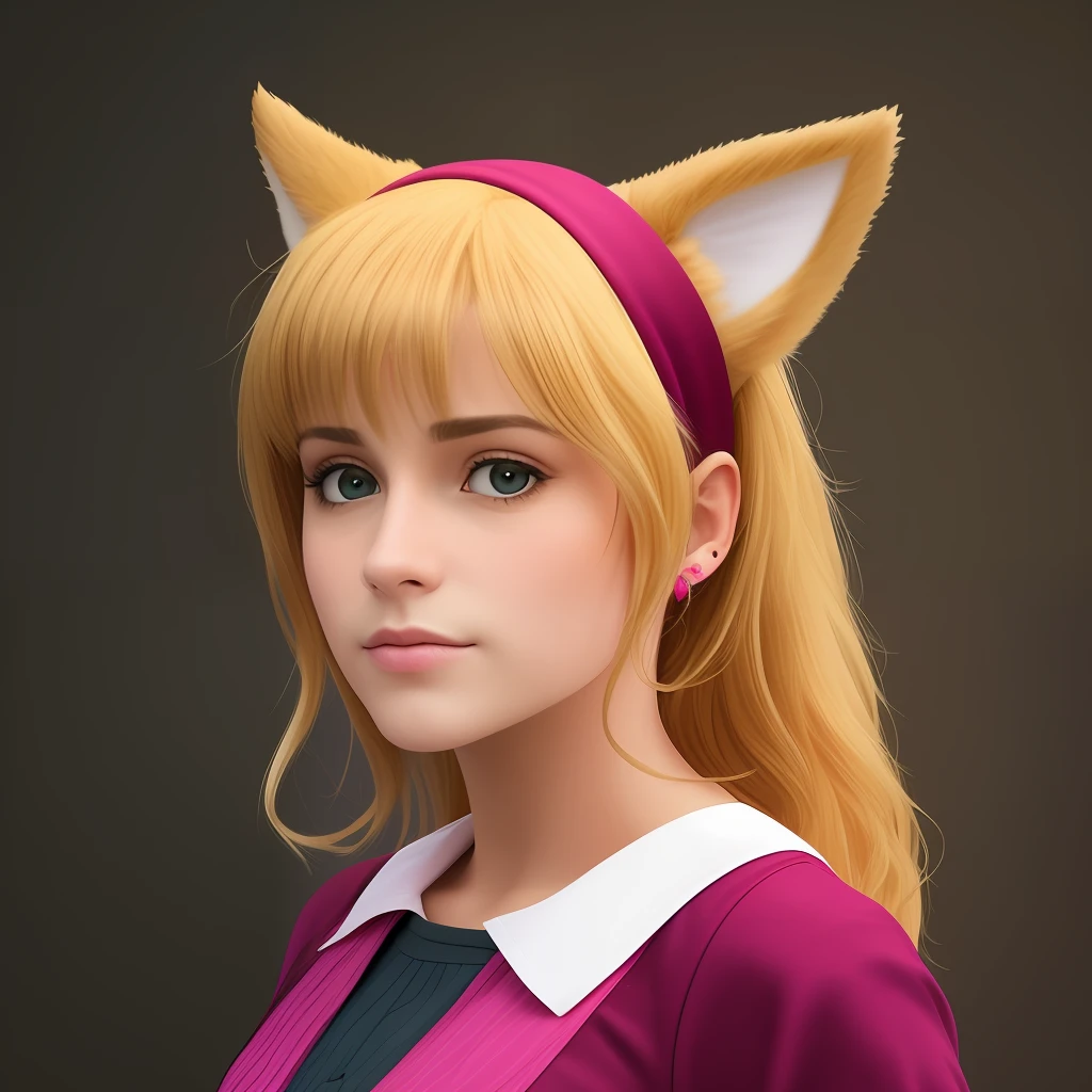 Two-dimensional Hermione Hogwarts background blonde animal ears