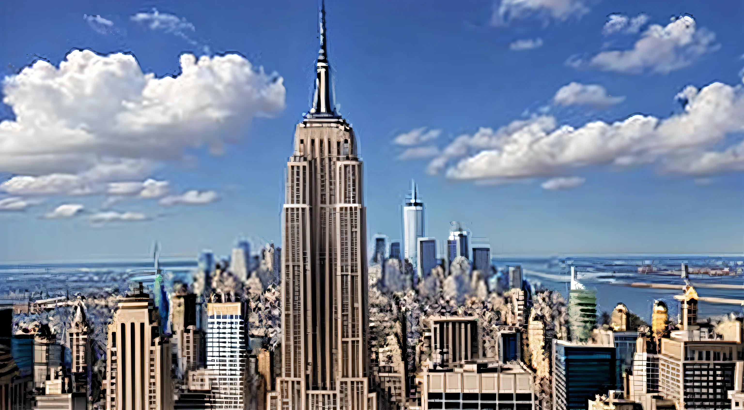 Empire State Building, New York,Remove the text,Keep to the left