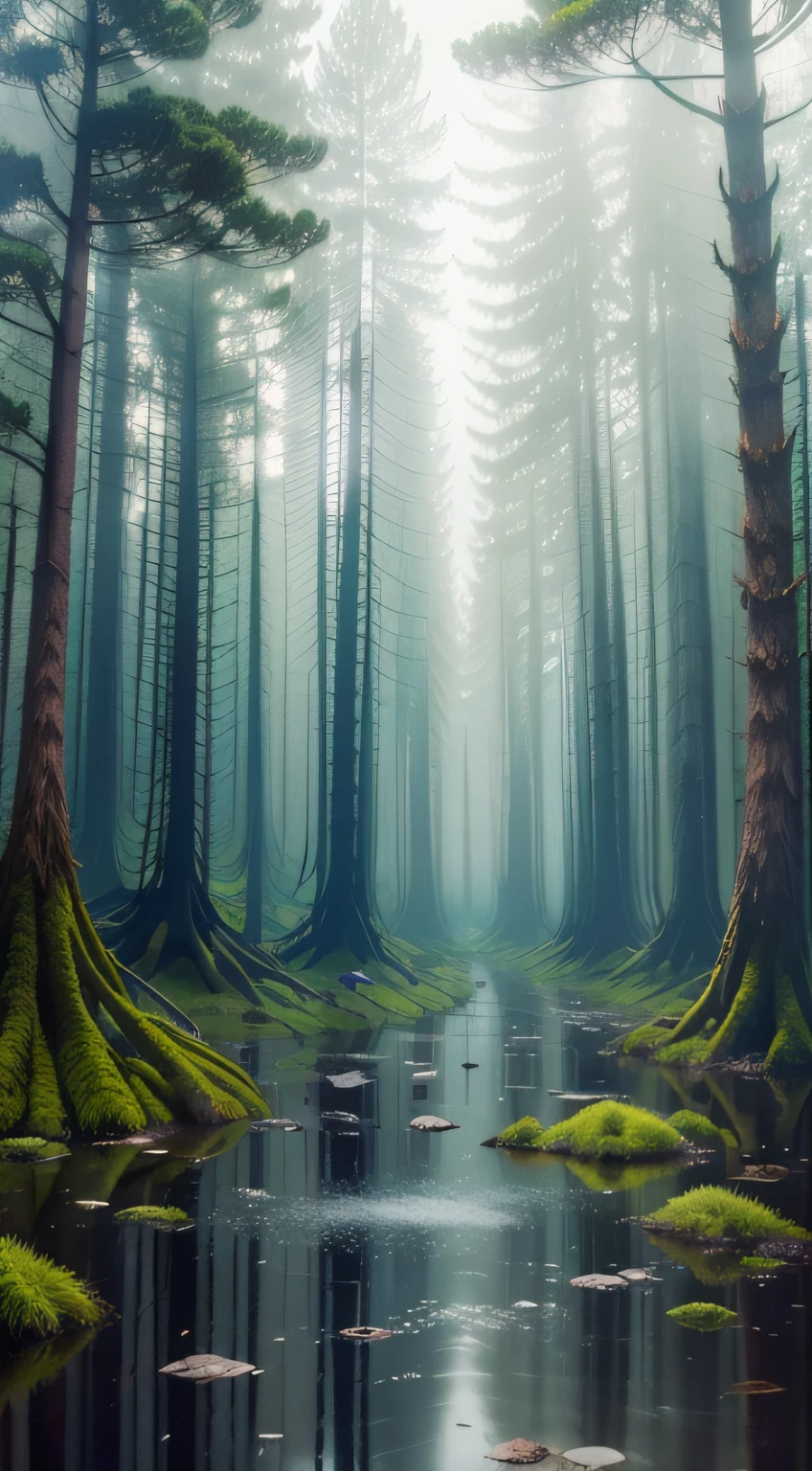 A forest that has rained