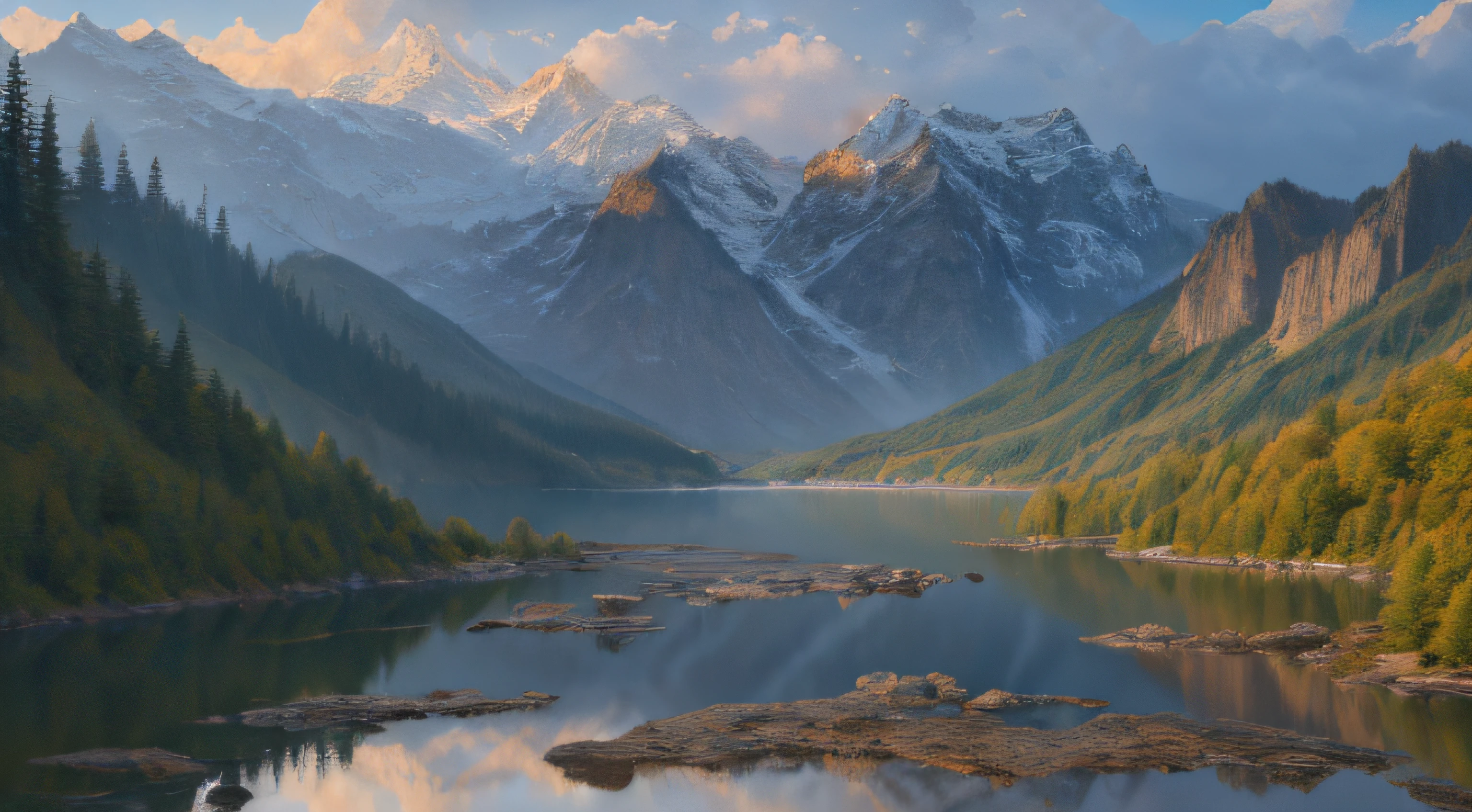 landscape, water, (extremely detailed CG unity 8k wallpaper), most beautiful artwork in the world, professional majestic oil painting, intricate, High Detail, Sharp focus, dramatic, photorealistic painting art