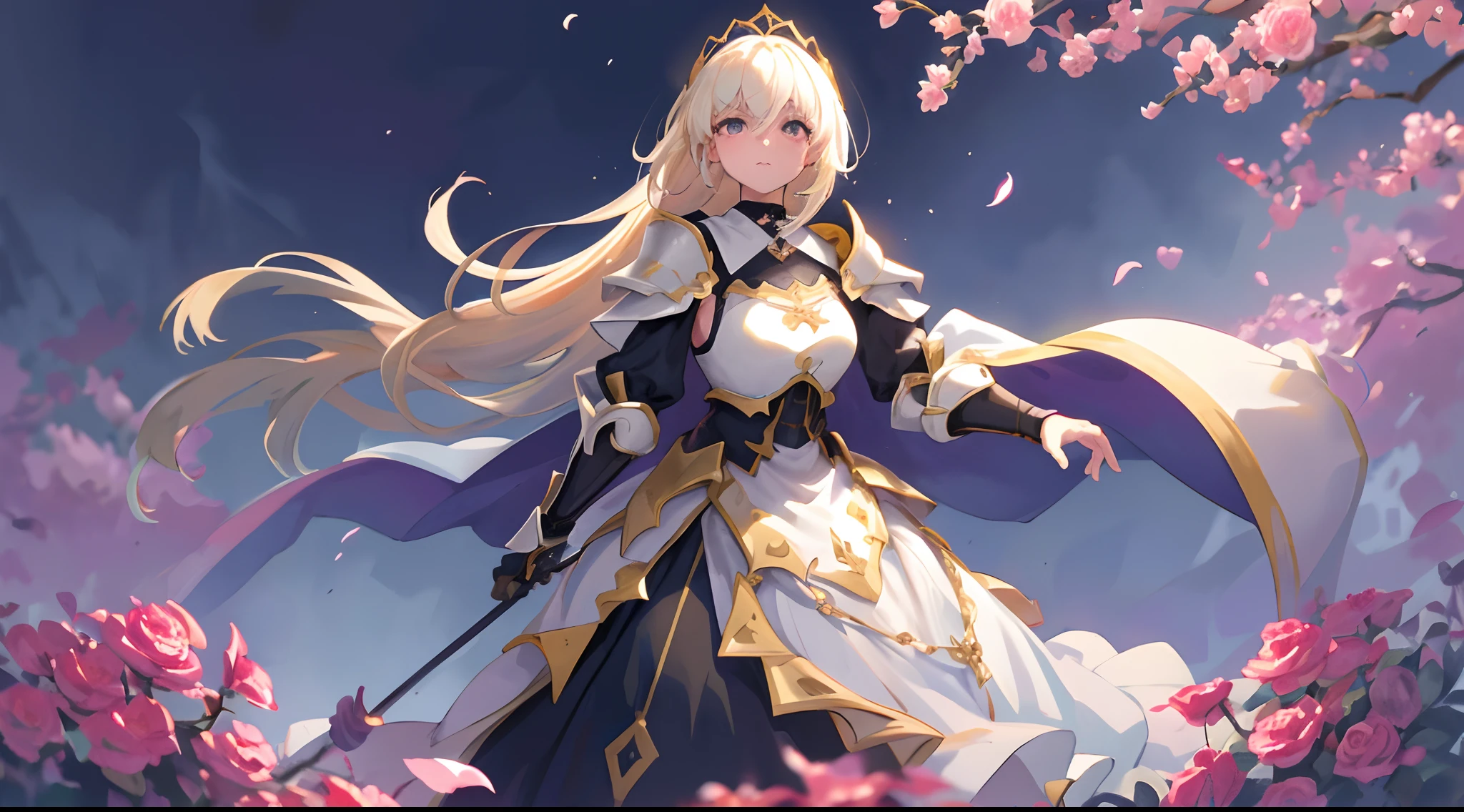 Original Character, Fantasy Concept Art, Volumetric Lighting, Best Shadows, Shallow Depth of Field, Portrait Of Noble Knight Man, Dignified, Delicate Tactical Heavy Armor, Opaque Visor, Face Armor, Pauldrons, Tasset Belt, Gauntlet, Poleyn, High Quality Armor Texture, Broad Shoulders, Extremely Tall. Sword Scabbard, Standing Tall, Crossed Arms, Looking At Viewer, Glaring Sunlight, Rose Garden, Rose Thornbush, (Highest Quality, Amazing Details:1.25), (Solo:1.3), Brilliant Colorful Paintings A soft, watercolor backdrop in muted shades of lavender, sky blue, and pale gold represents the early morning sky. Positioned centrally is a delicate silhouette of a lark, its wings outstretched in mid-flight. Below, gentle strokes depict a meadow, with hints of dewdrops glistening on grass and the faintest impressions of dragonflies hovering above. The overall effect is dreamy, ethereal, and deeply calming. best quality, ultra high res, 1girl, sleeveless white button shirt, black skirt, black choker, cute, (Kpop idol), (aegyo sal:1), (platinum blonde hair:1), ((puffy eyes)), looking at viewer, full body, facing front