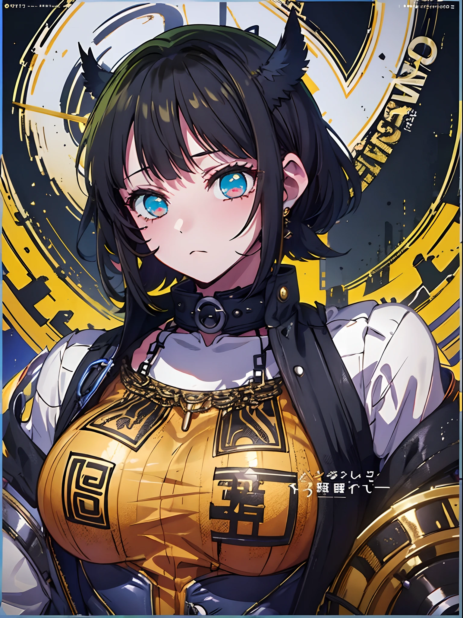(((dramatic))), (((gritty))), (((intense)))) The movie poster features as the central character. She is shy in the center of the poster, wearing idol outfit, and a determined expression on her face. The background is dark and gritty, with a feeling of drunkenness. The text is bold and eye-catching, with catchy slogans that add to the overall drama and excitement. The color palette is dominated by dark colors, dotted with bright colors, giving the poster a dynamic and visual impact, tachi-e (magazine:1.3), (cover-style:1.3), fashionable, vibrant, outfit, posing, front, colorful, dynamic, background, element, confident, expressive, holding, statement, attachment, majestic, coiled, around, touch, scene, text, cover, bold, eye-catching, title, fashion, font, catchy, title, bigger, eye-catching, modern, trendy, focused, stylish, 1 girl