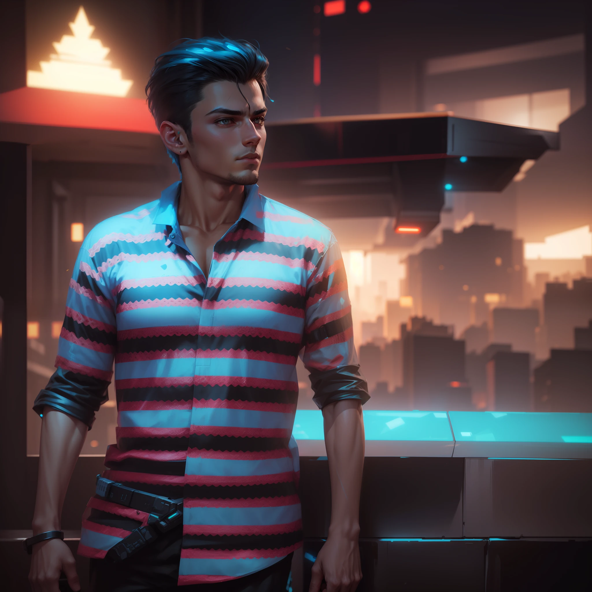 Change background to Cyberpunk handsome boy, ultra realistic face with cat, 8k resolution