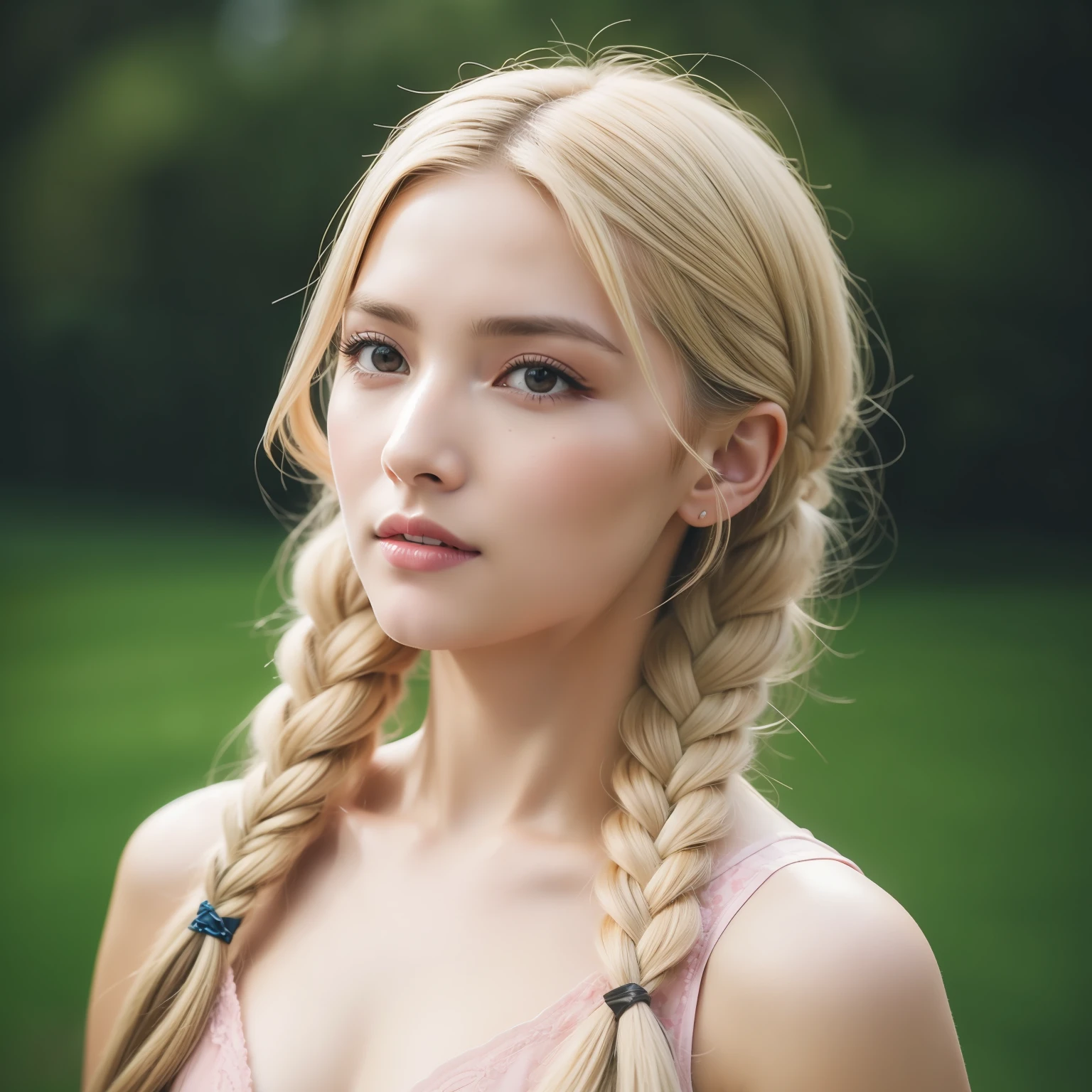 Beautiful girl braid blonde hair, Spread your arms to shoot arrows....., Bow puffer darts, mediuml breasts, Milk Hill Show, archery, Archer Target, During archery.., There's an audience to watch....., daylight, lifelike, Realistic lighting and shadows, Exquisite Face(sharp details), Pink lips, , 10, Medium-distance photos, good-looking,