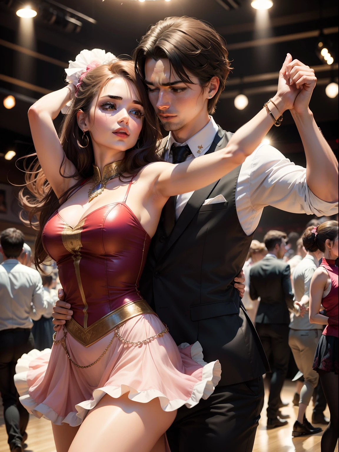women and men are dancing